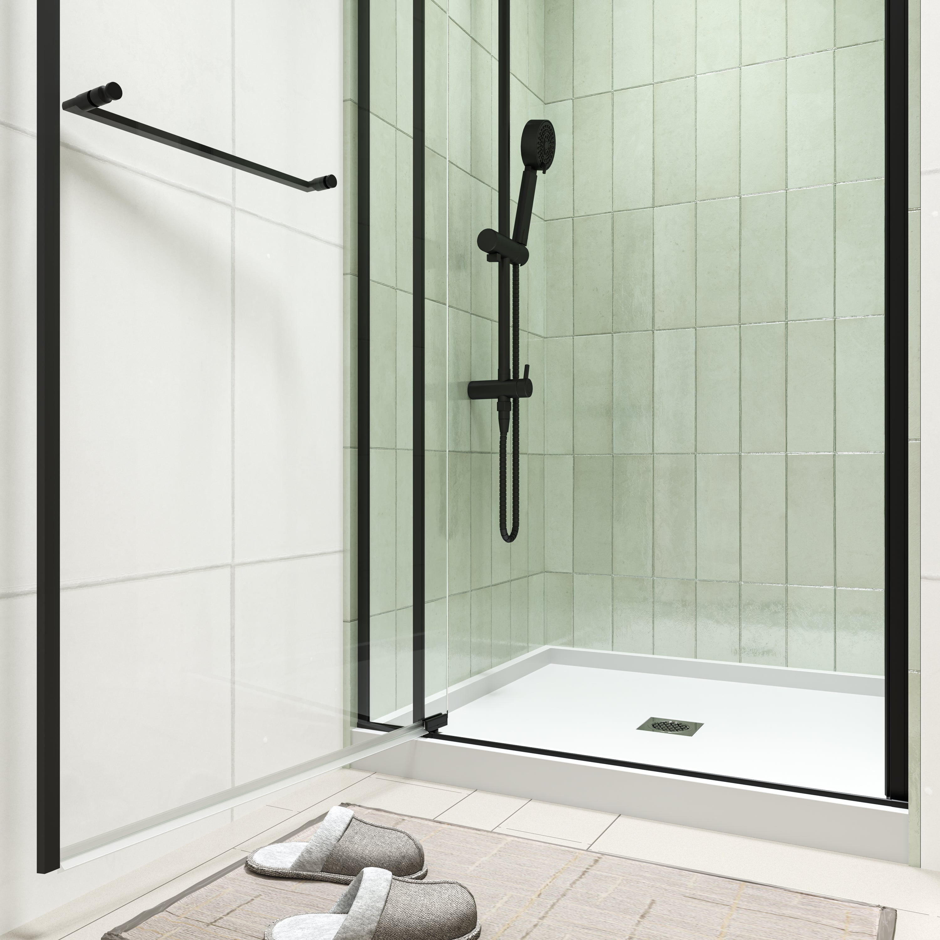 32-36 x 72 in Universal Pivot Shower Door - 32-36 x 72 in / Matte Black view 2