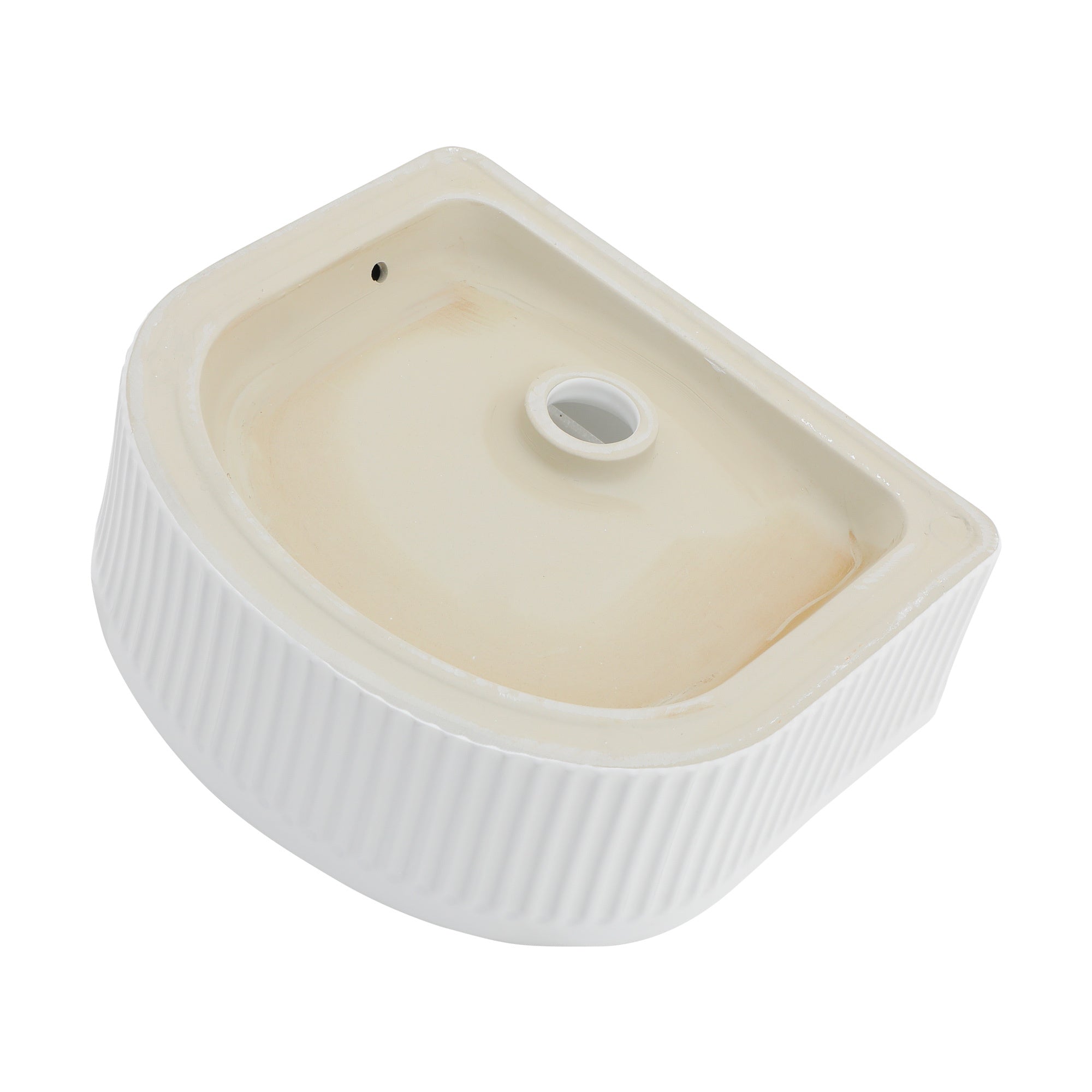 15.69"x13.69" White Ceramic Vessel Bathroom Sink