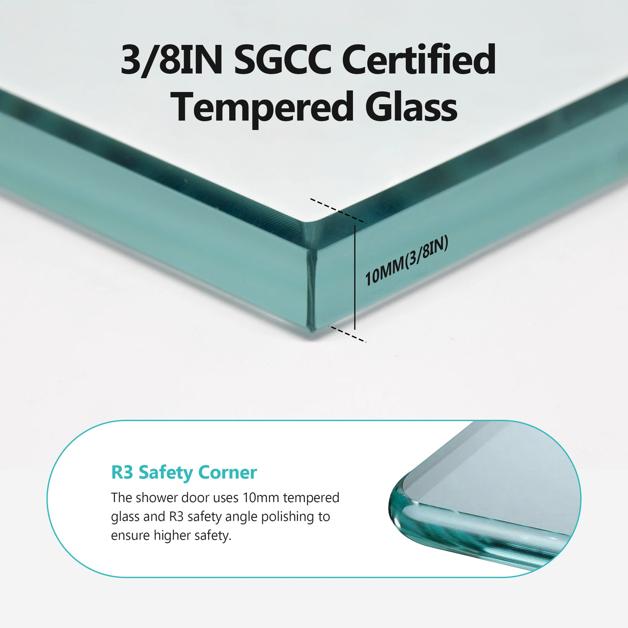 56-60 inches W *76 inches H  Frameless Double Sliding Soft-Close Shower Door in Brushed Nickel,3/8 inches (10mm) Thick SGCC Tempered Glass  Door with Explosion Proof Film(ED)
