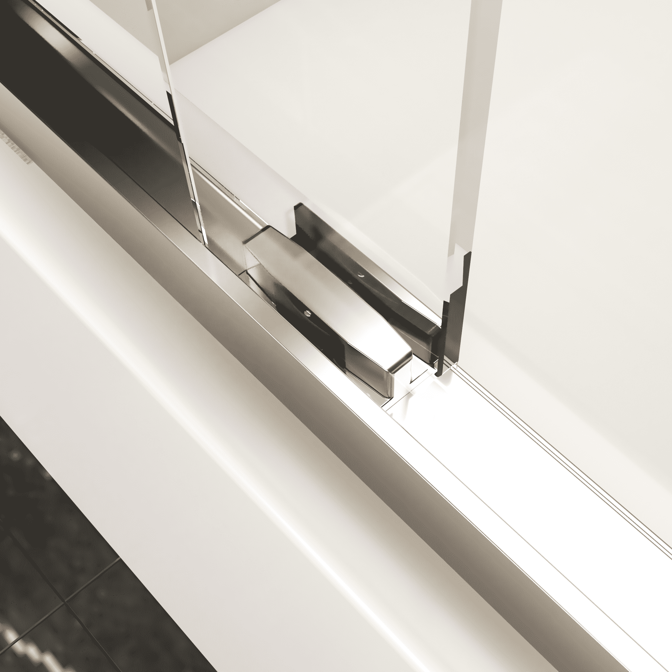 56"-60"W x 58" H  Semi-Frameless Double Sliding Tub Door, Bypass Bathtub Shower, 1/4" (6mm) Thick SGCC Tempered Glass Door,  Chrome