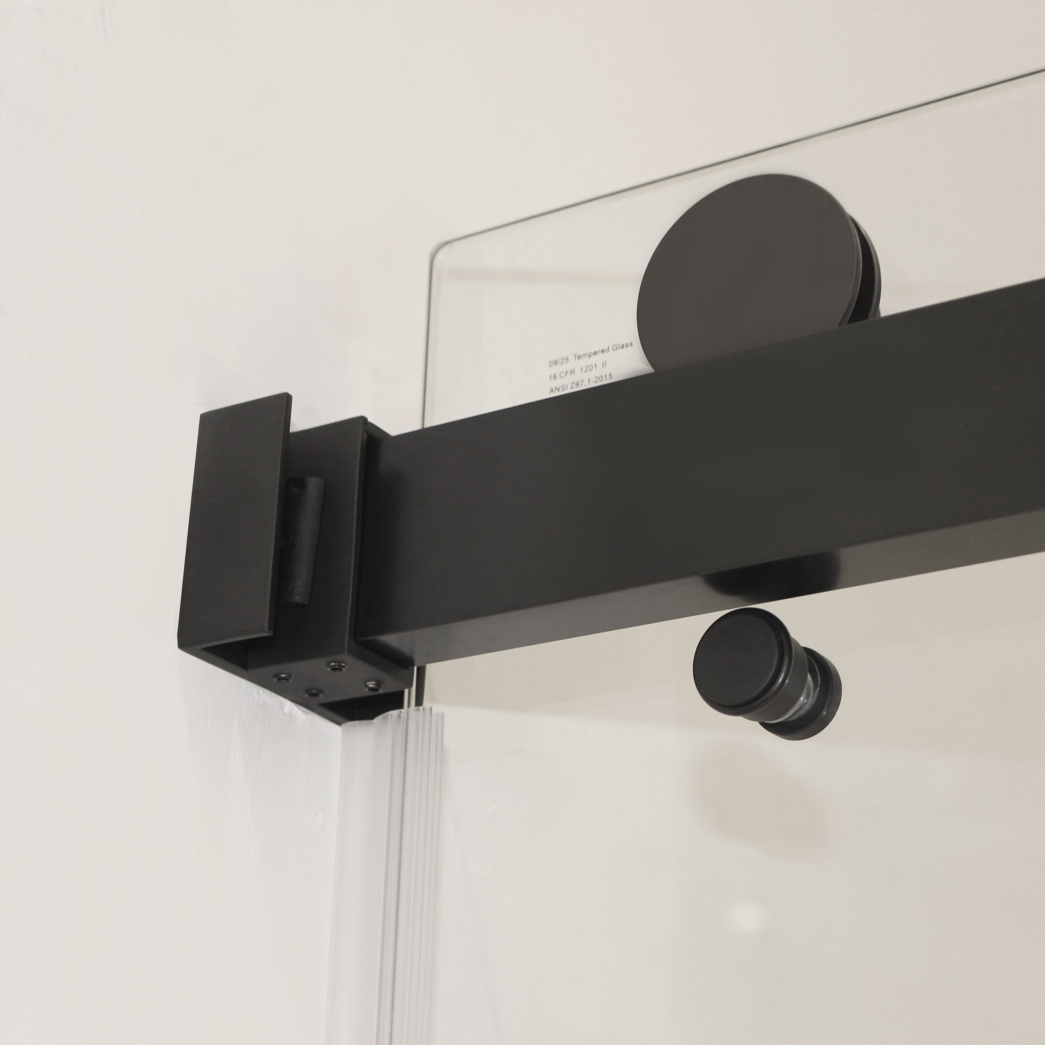 55-60 x 72-75 in Sliding Shower Door - 55-59 x 72 in / Matte Black / Frameless view 5