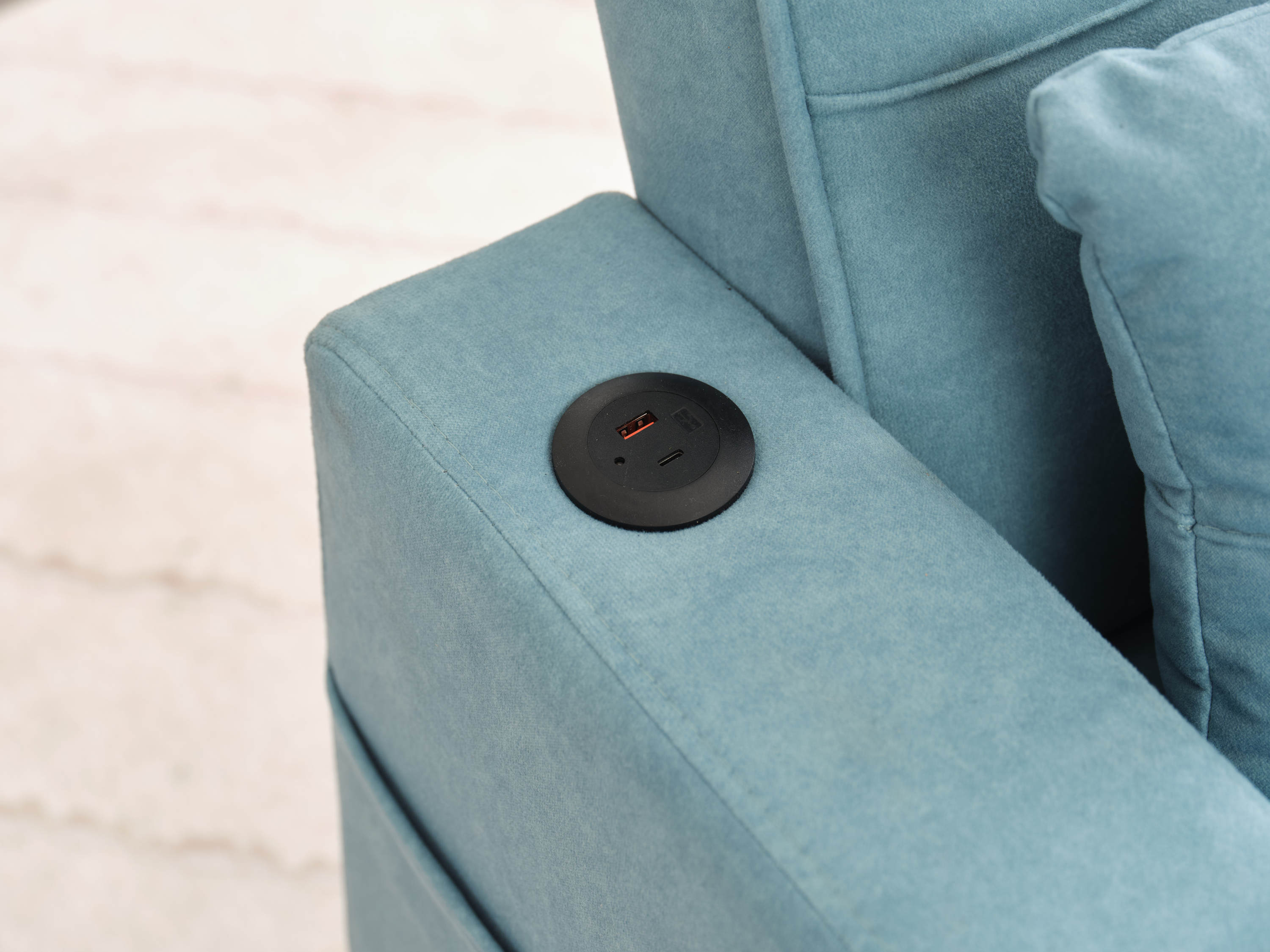 Futon Chair Bed Convertible Chair 3-in-1 Pull Out Sleeper Chair Beds with USB Ports,Wear-resistant and Anti-scratch, Armchair Bed Sleeper for Living Room (Green Tech cloth)