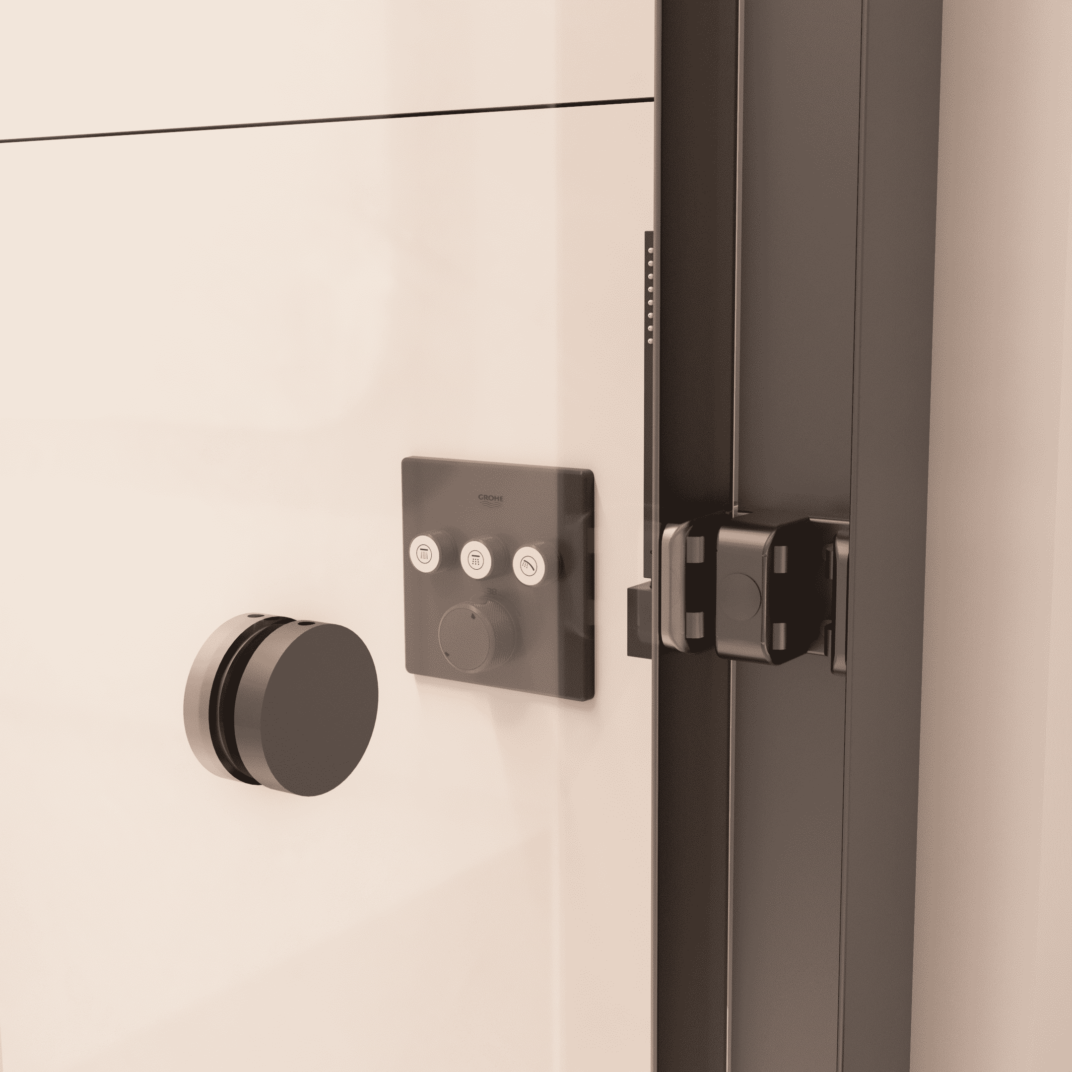 56"-60"W x 72" H  Semi-Frameless Double Sliding Shower Door, Bypass Shower Door, 1/4" (6mm) Thick SGCC Tempered Glass Door,  Matte Black