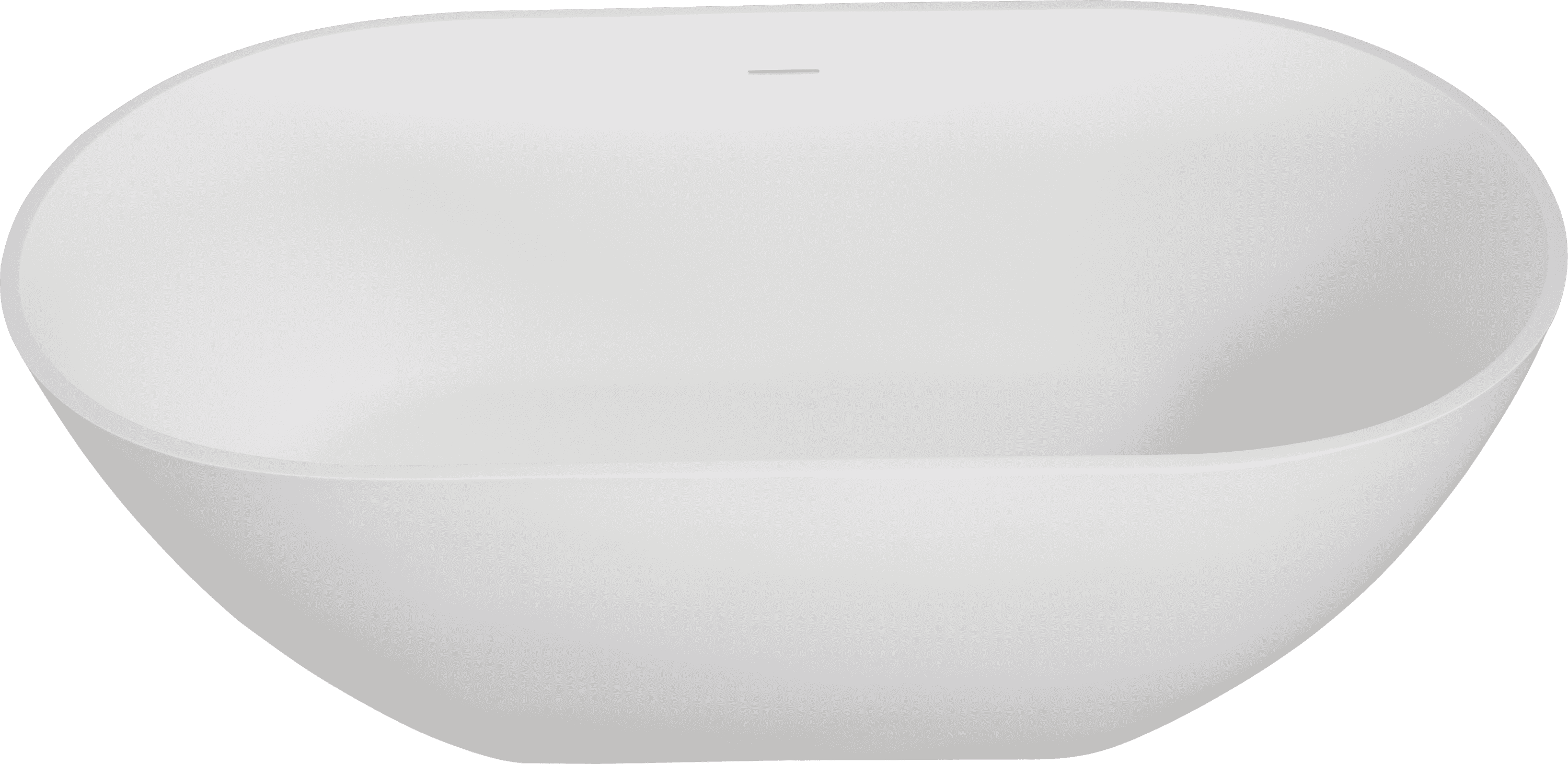 69" Freestanding Solid Surface Bathtub, Luxury Handcrafted Stone Resin Freestanding Soaking Bathtub with Overflow and Pop-up Drain, Matte White 24S03-69MW