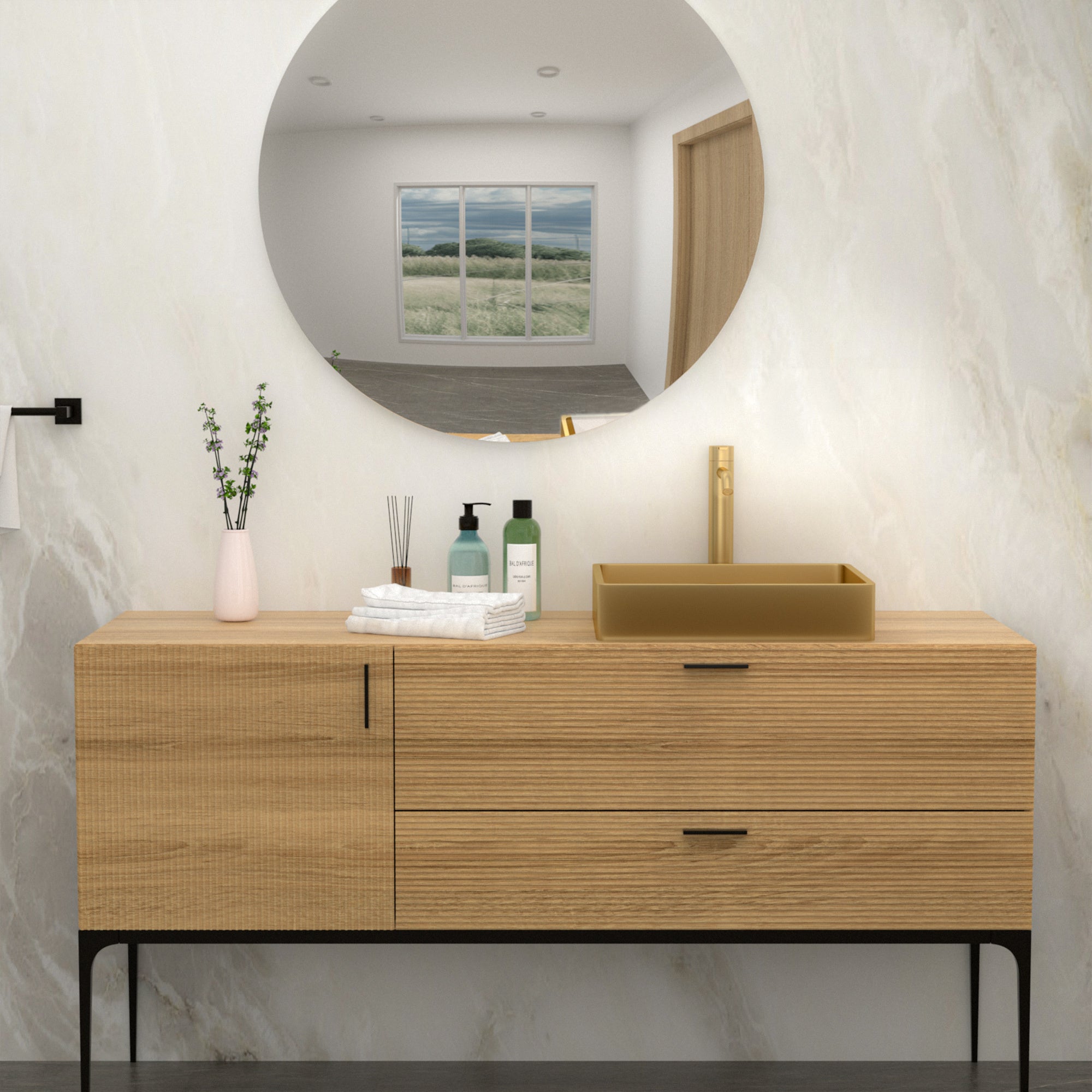 19"x15" Gold Stainless Steel Bathroom Sink with Pop Up Drain