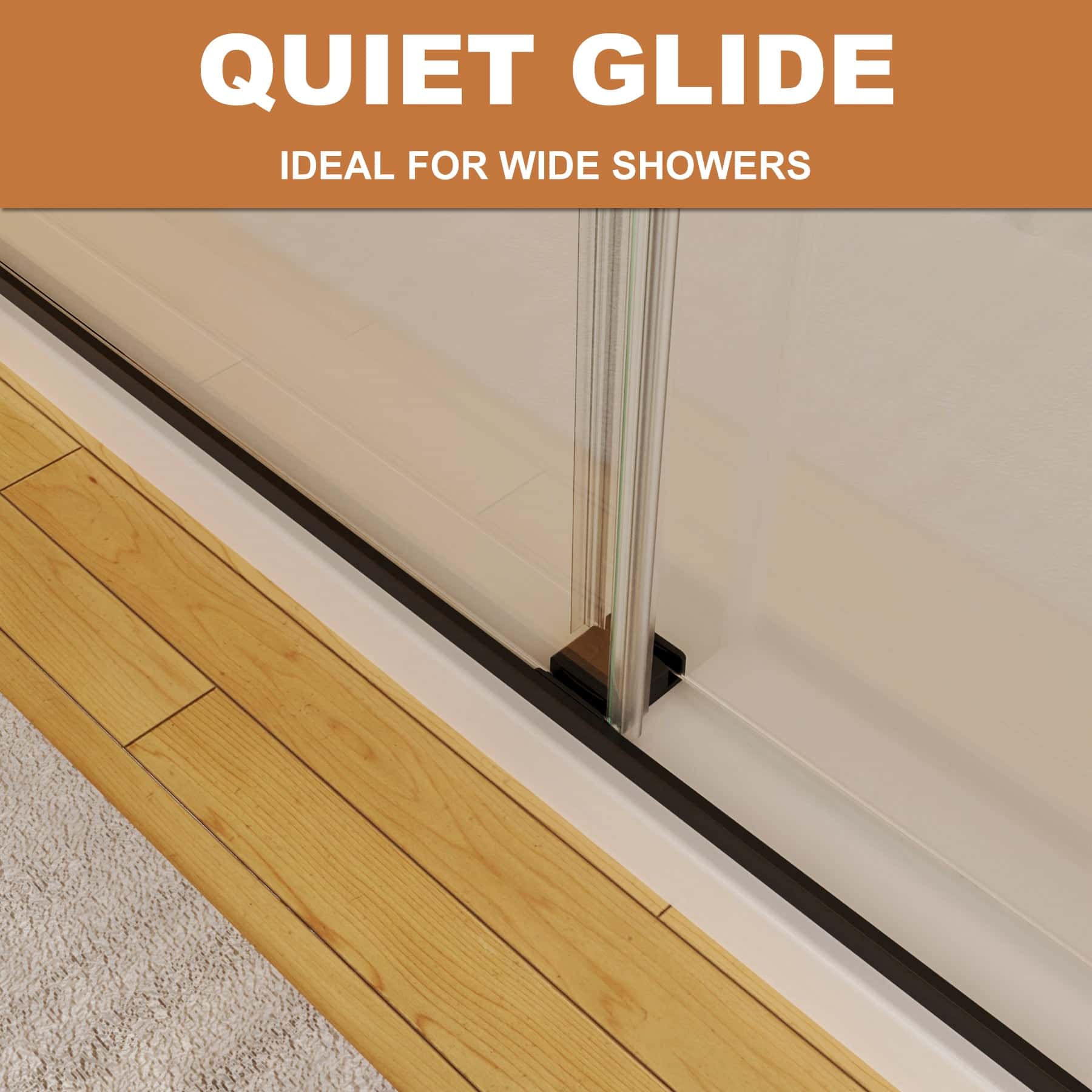 60"W x 74"H Shower Door in Matte Black with 5/16 in. (8 mm) Clear Glass