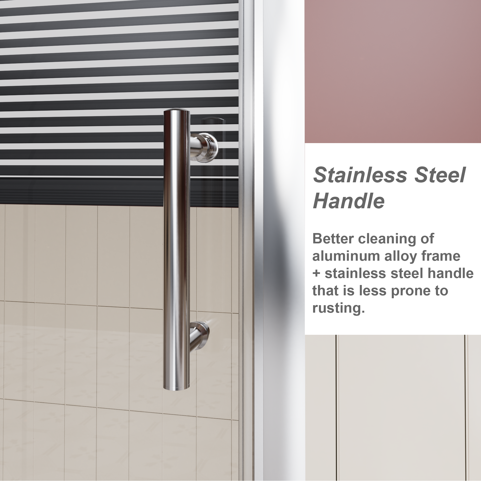Single sliding shower door 60 x 72 in chrome clear glass installed view