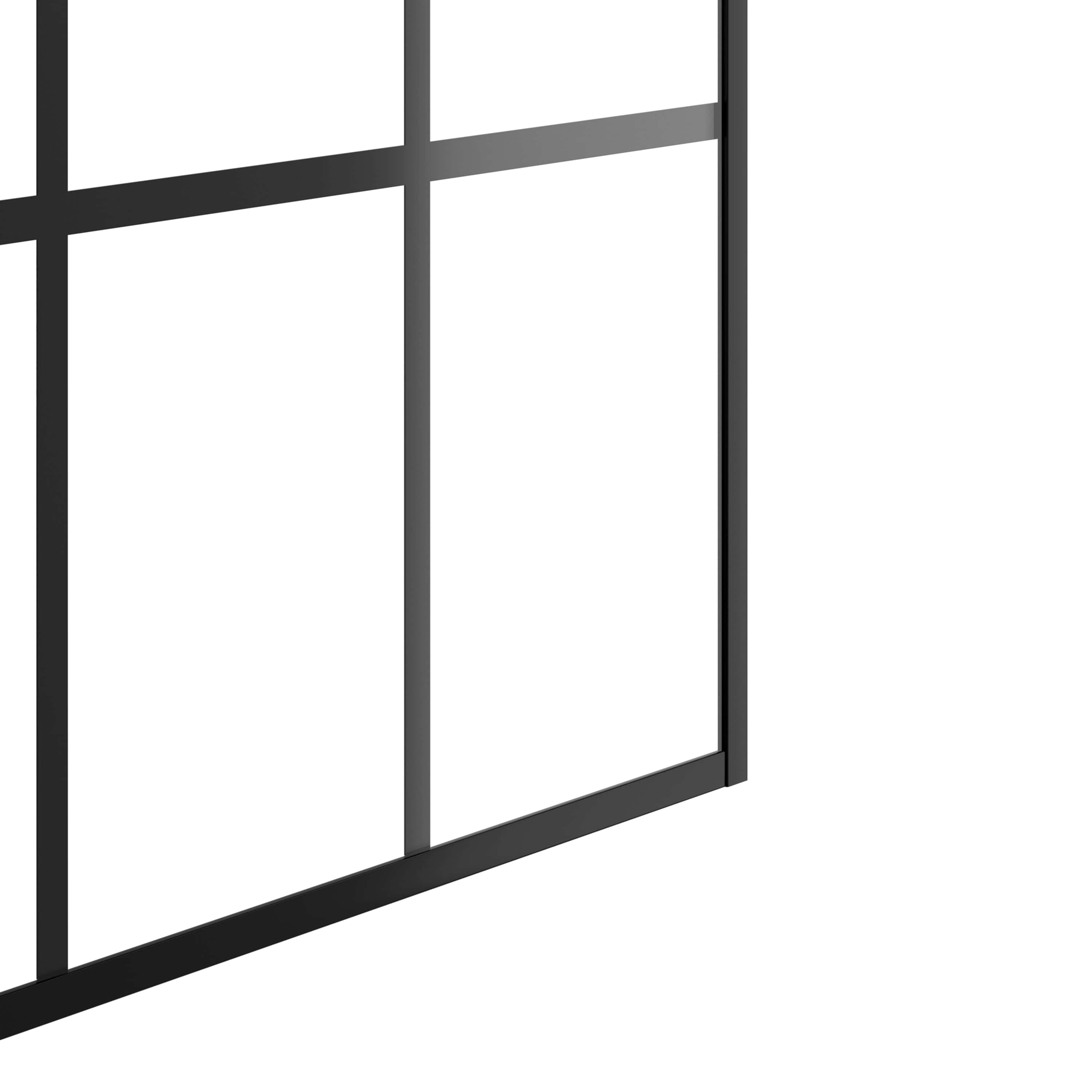 Framed Glass Shower Screen 34"W x 72"H with 1/4" 6mm Silk-printing Tempered Glass, black aluminum and support bar,Shower door