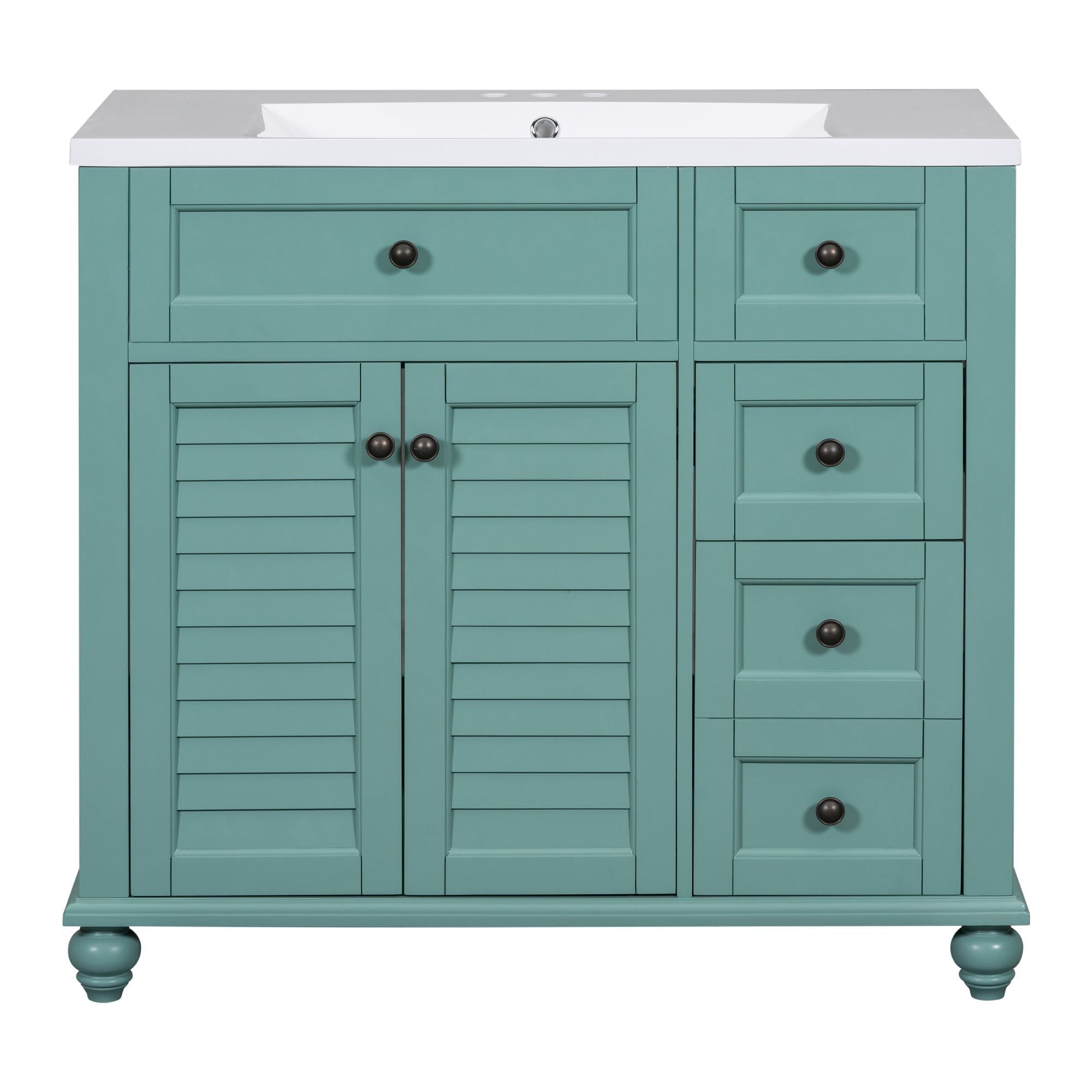 36'' Bathroom Vanity with Undermount Sink,Free Standing Vanity Set with 2 Drawers& Soft Closing Doors,Solid Wood Frame Bathroom Storage Cabinet