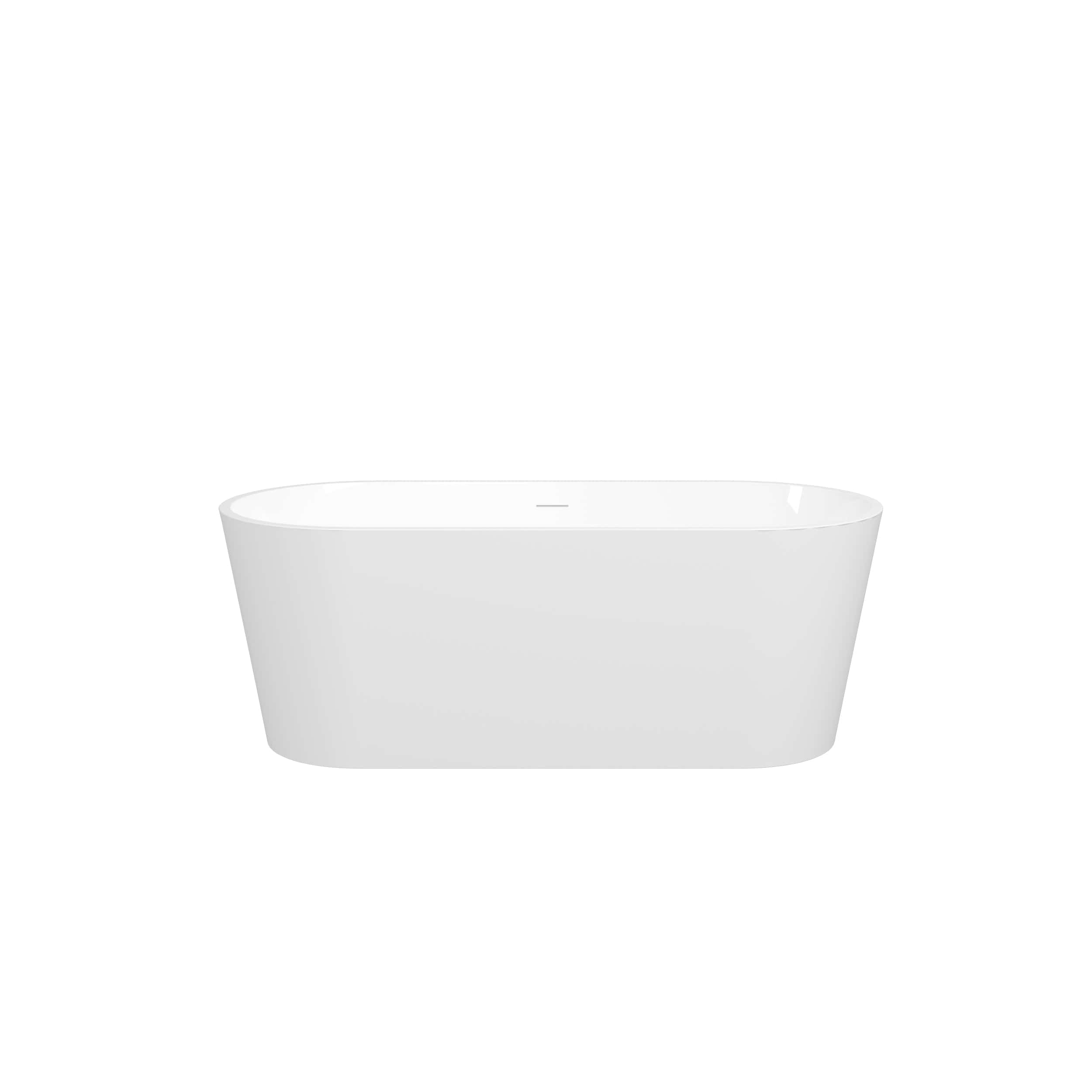 67'' Acrylic Freestanding Bathtub, Modern & Contemporary Design Soaking Tub with Brushed Nickel Pop-Up Drain and Minimalist Design Overflow, 02136-BN