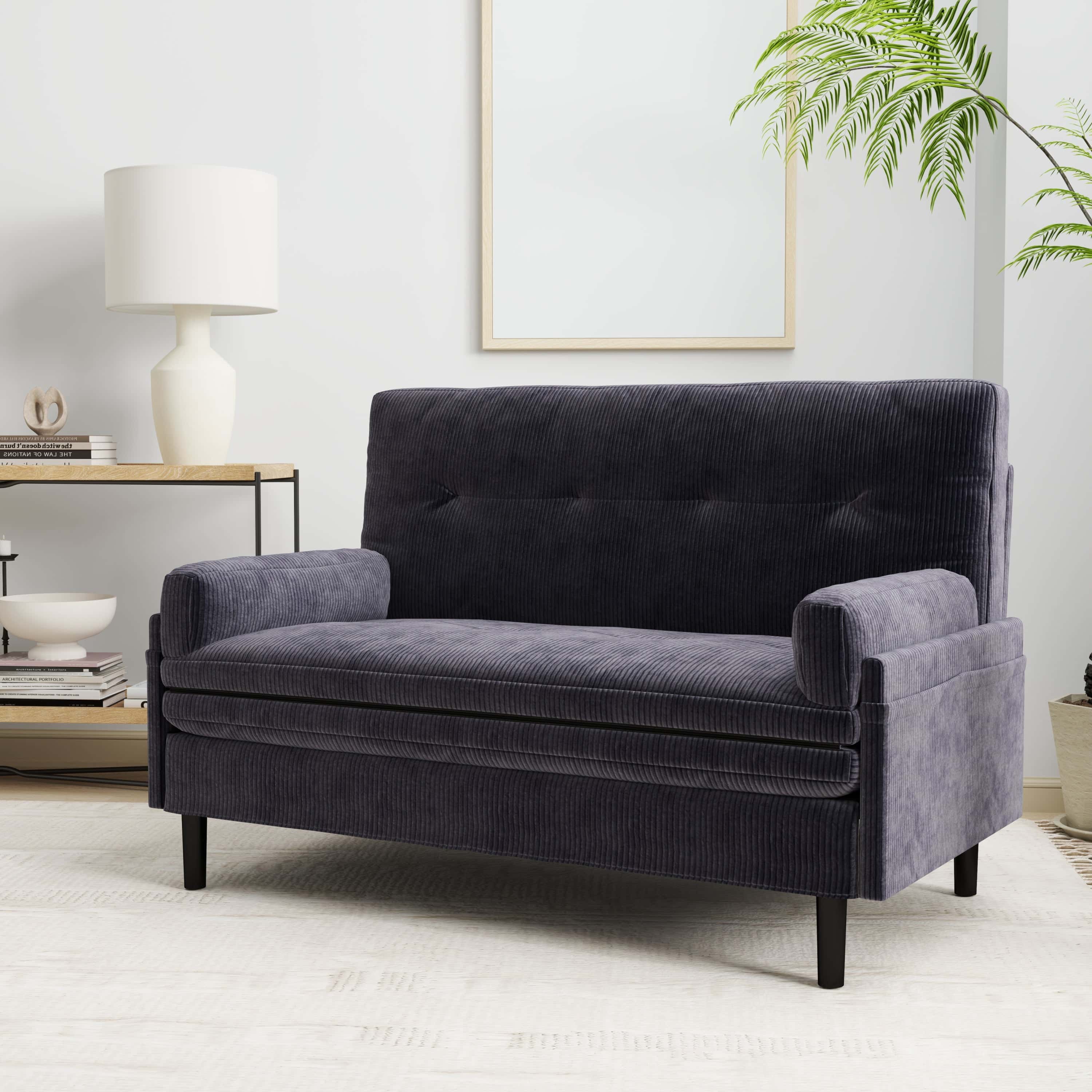 Grey 2 seater sofa sleeper with recline fuction