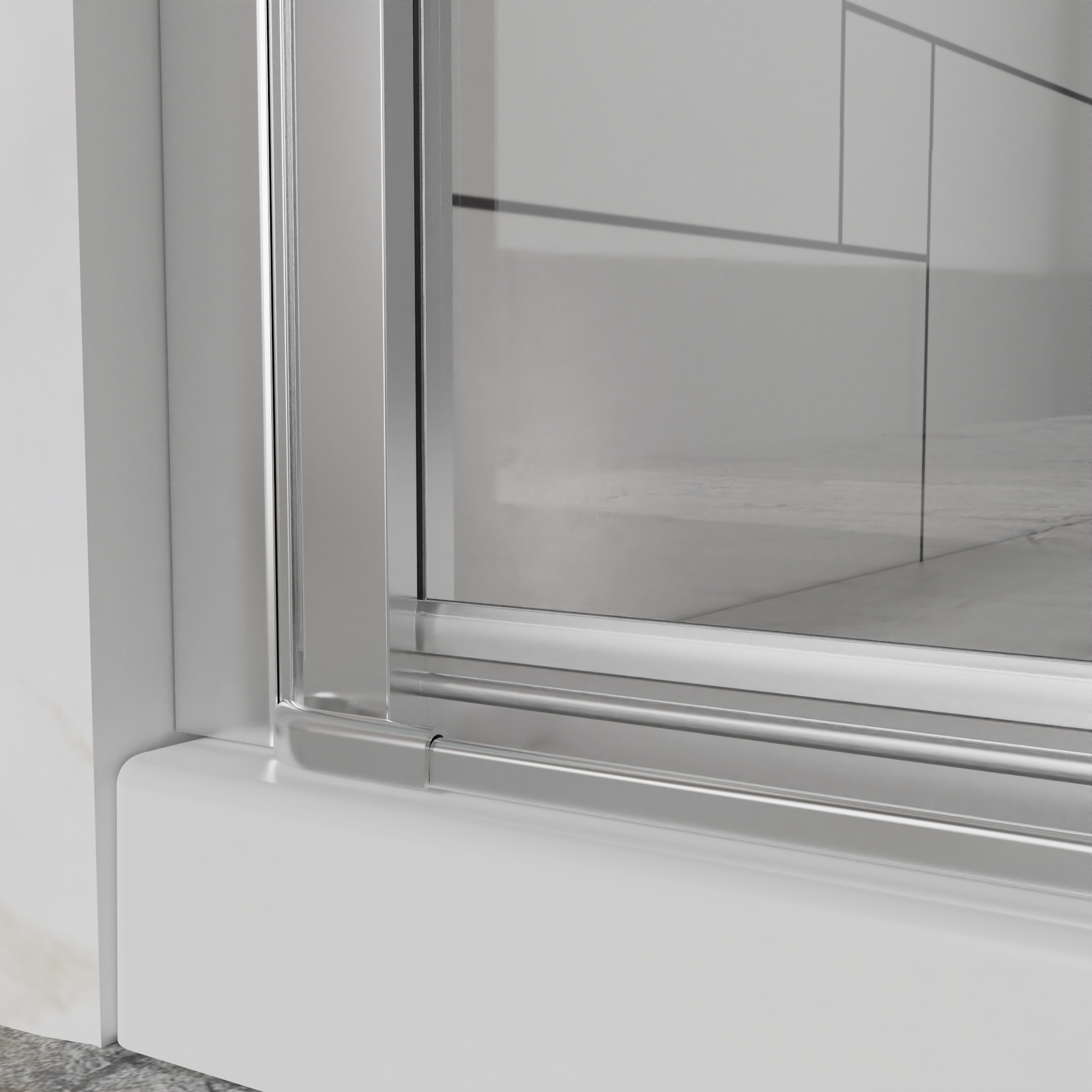 32-36 x 72 in Frameless Bifold Pivot Shower Door - 32 x 72 in / Chrome view 5