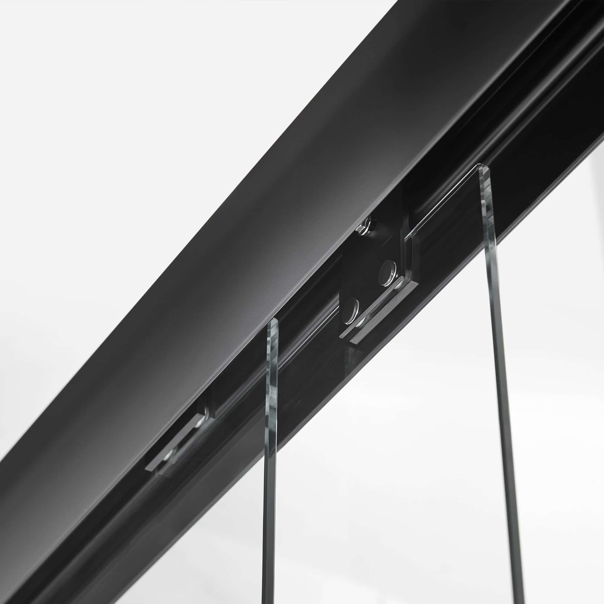 Framed Sliding Shower Door 56"-60"W x 75"H, Bypass Double Sliding Glass Door with 1/4"(6mm) Clear Glass, Matte Black Finish