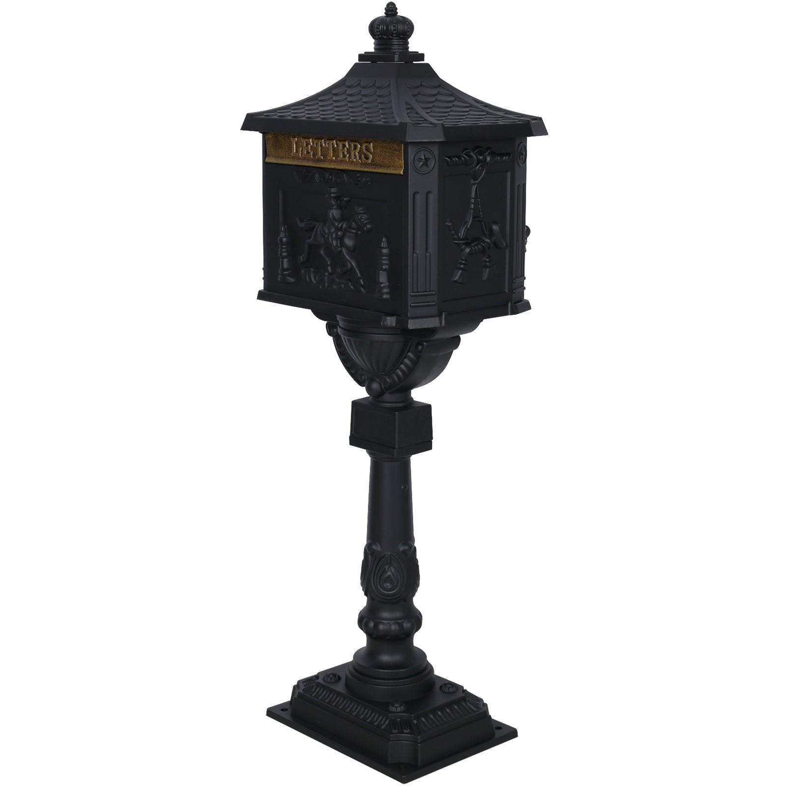 Cast Aluminum Mail Box,Postal Box , Mailbox Color Black