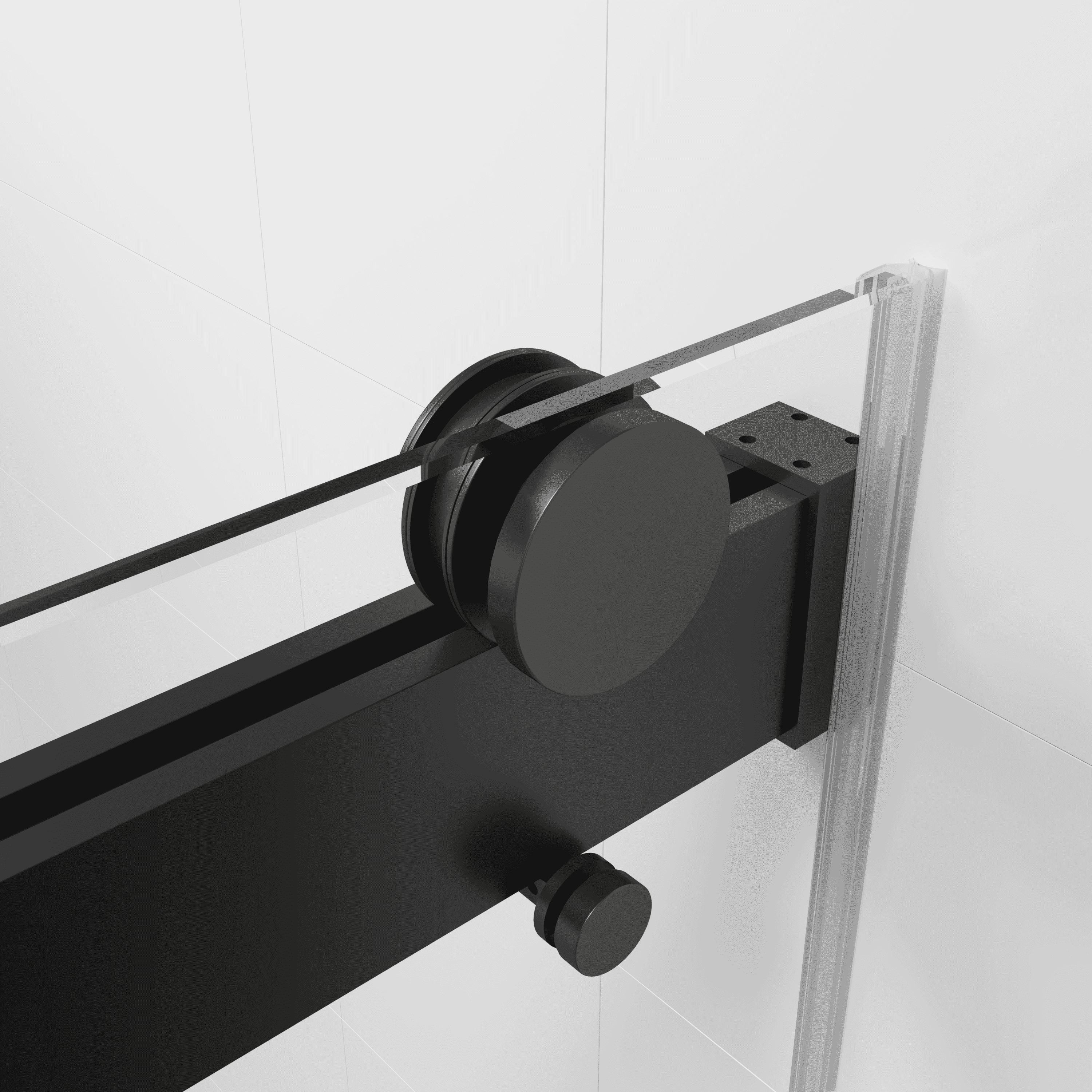 68-72"W x 76"H Double Sliding Frameless Soft-Close Shower Door with Premium 3/8 Inch (10mm) Thick Tampered Glass and Easy-cleaning Coating, Stainless Steel in Matte Black 22D02-72MB