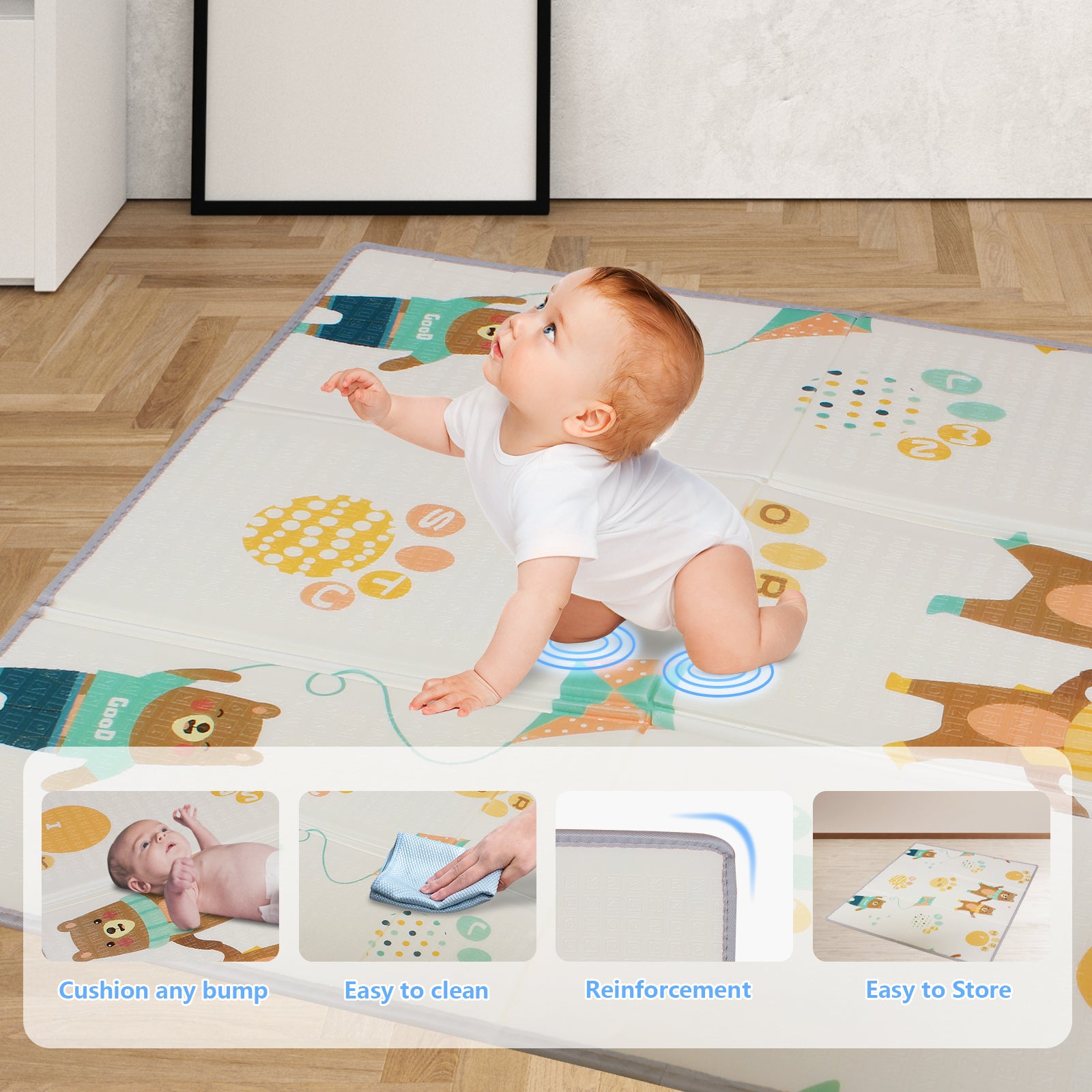 47" * 47" Baby Playard Cloth Playpen Removable Enclosures for Indoor and Outdoor Use Care for Children and Pets