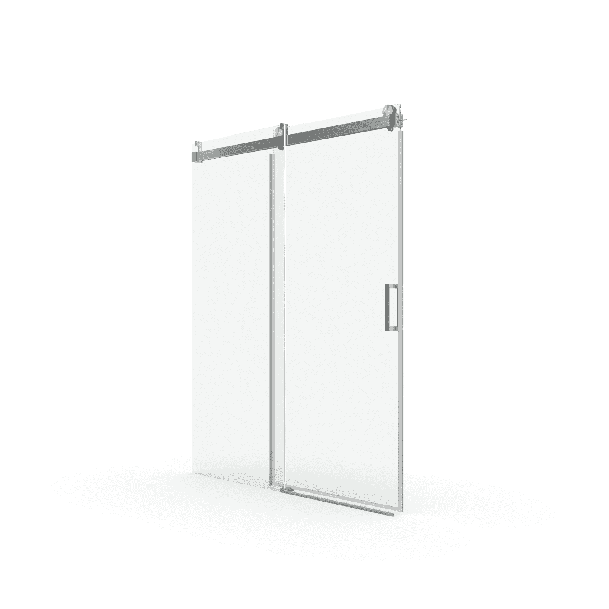 60" W x 76" H Frameless Shower Door Soft-closing Single Sliding, 1/4" (6mm) Tempered Glass with Explosion-proof Coating, 24D01-60BNX