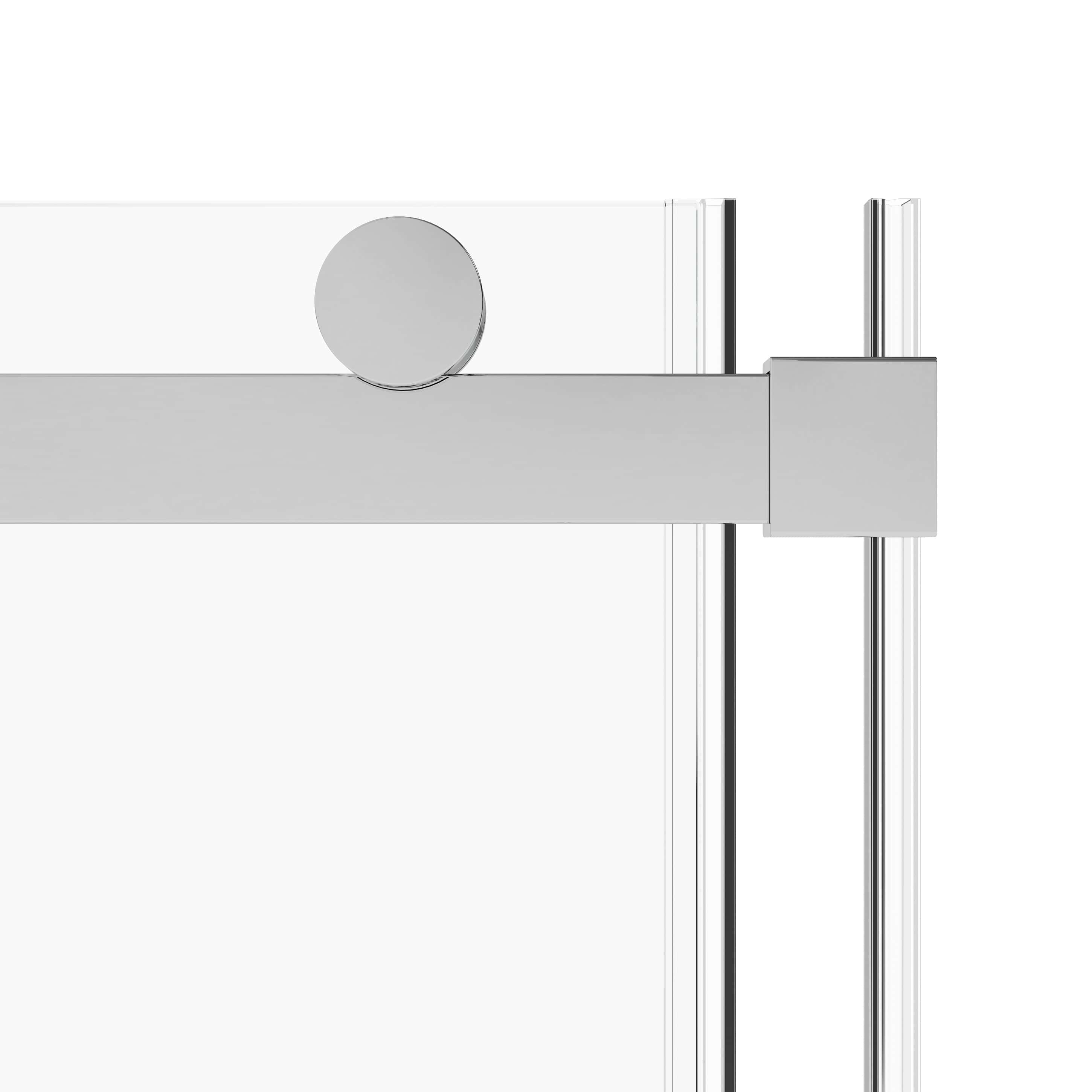 S-RM6076TC 56-60"W x 76"H Sliding Shower Door, Frameless Glass Shower Door with Chrome Hardware, Towel Bar and Handle
