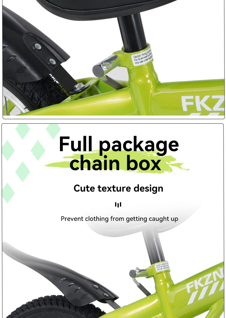 FKZNPJ 18 inch sporty kids bike with training wheels and stand Adjustable saddle Suitable for boys and girls aged 5-10 years tall Height 39-49 inches Available in a variety of colors