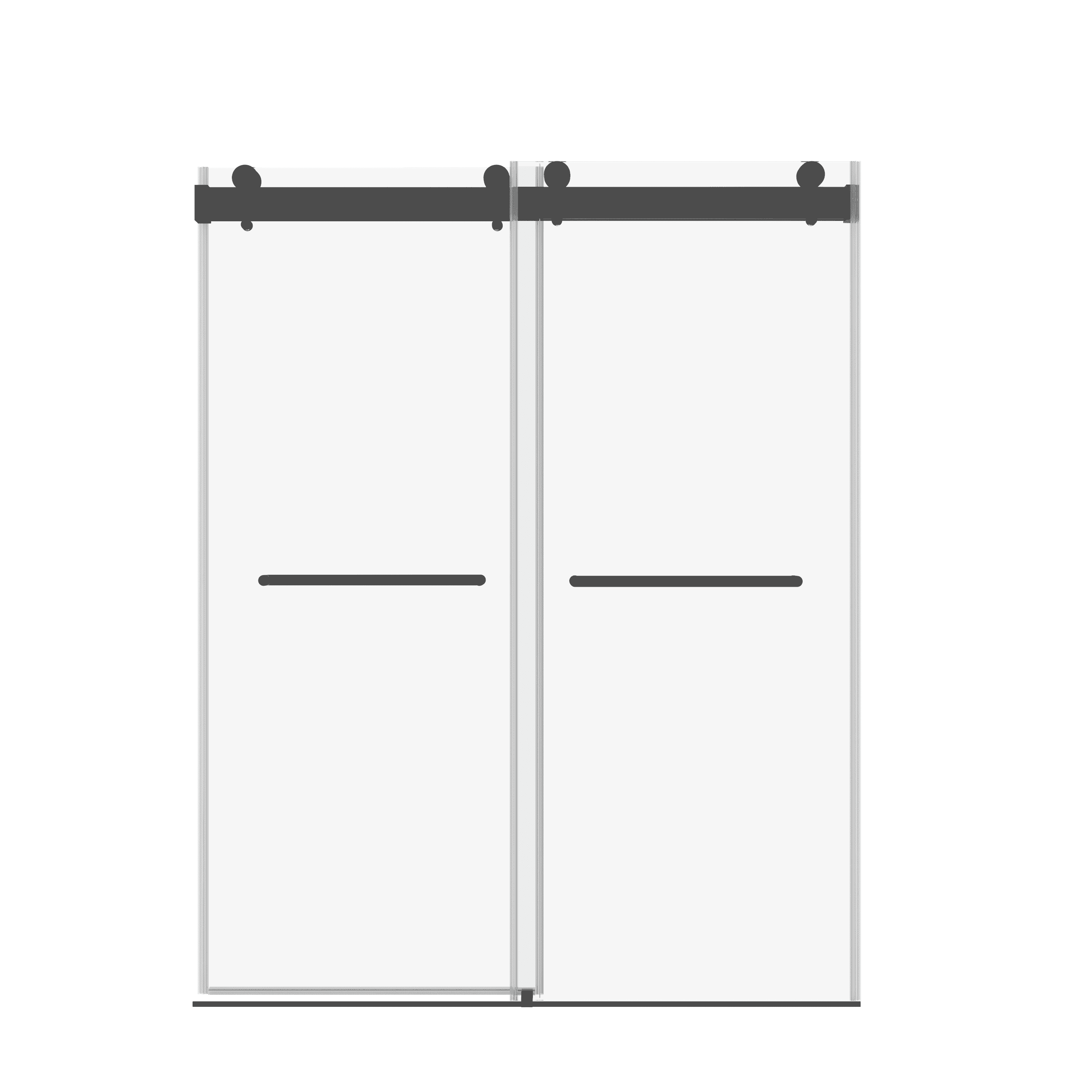 68-72"W x 76"H Double Sliding Frameless Soft-Close Shower Door with Premium 3/8 Inch (10mm) Thick Tampered Glass and Easy-cleaning Coating, Stainless Steel in Matte Black 22D02-72MB