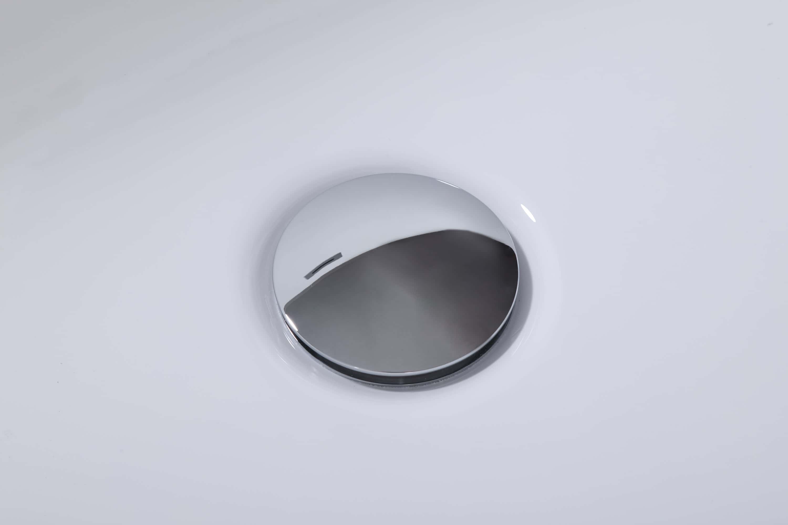 67" Acrylic Freestanding Bathtub-Acrylic Soaking Tubs, White Bathtub, Oval Shape  Freestanding Bathtub With Chrome Overflow and Pop Up Drain