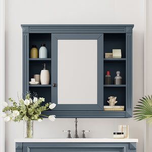 35 by 28 inch modern wall-mounted mirror medicine cabinet, front view