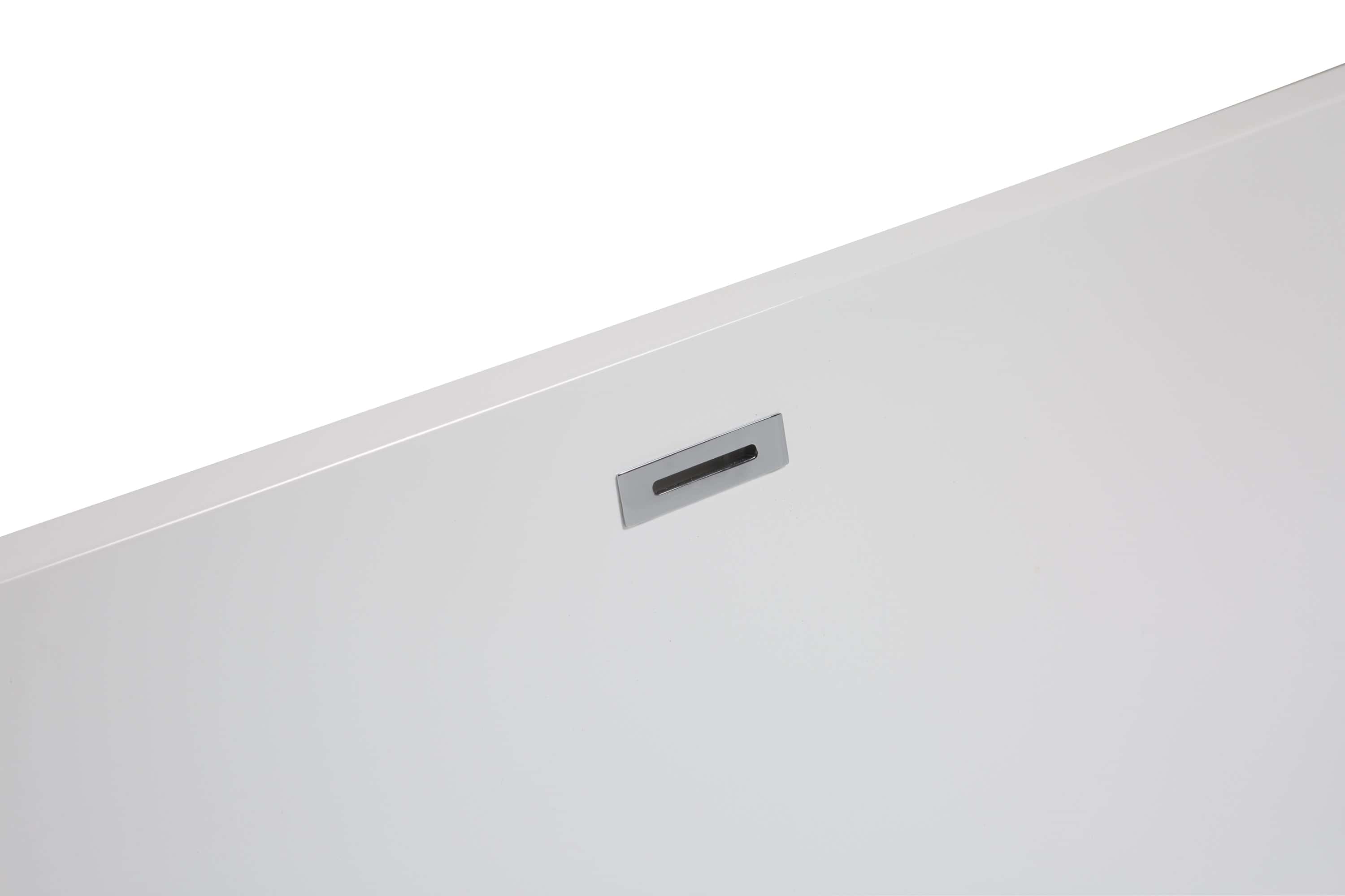 67"L x 30"W Acrylic Rectangular Freestanding Bathtub, Contemporary Soaking White Tub with Brushed Nickel Overflow and Pop-up Drain, cUPC Certified, Glossy White YY032-168-66-W-S