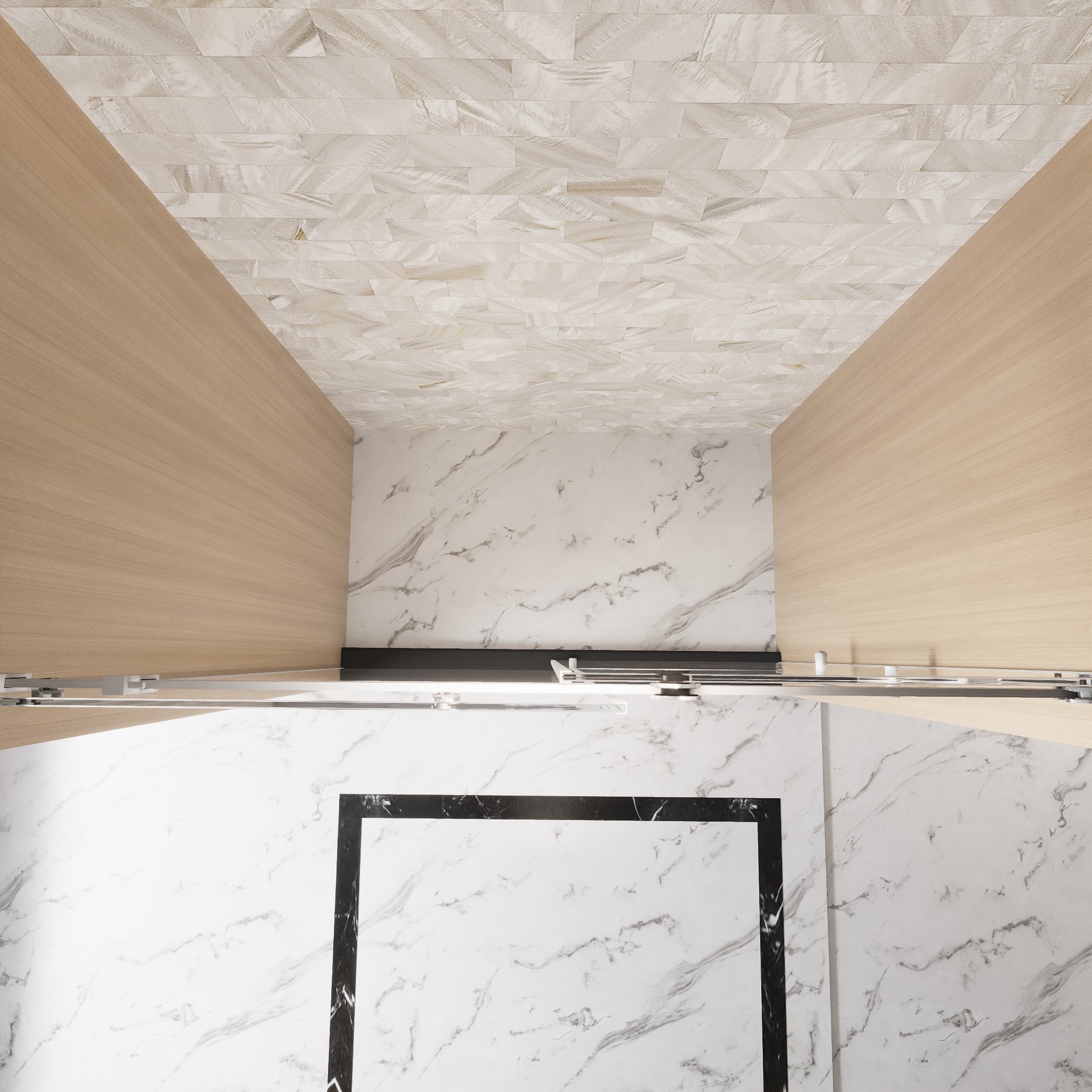 48 x 76 in Frameless Single Sliding Square-Tube Shower Door - 48 x 76 in / Brushed Nickel / Square Tube view 11