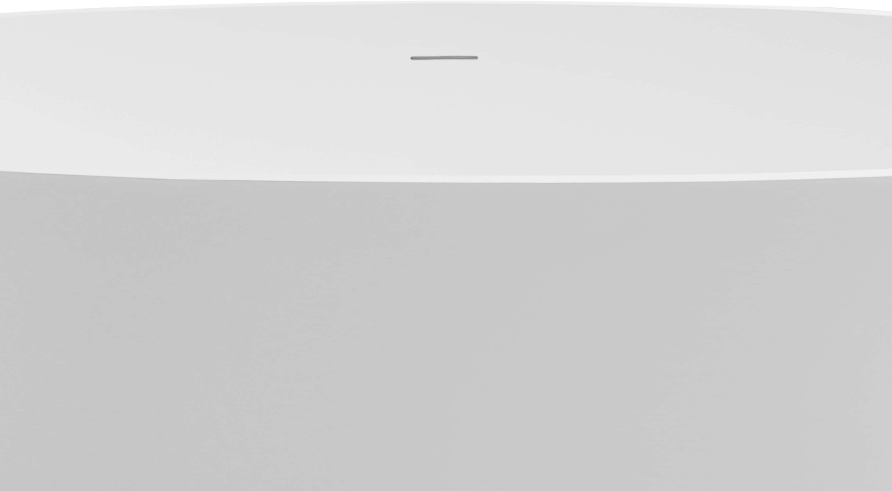 65" Freestanding Solid Surface Bathtub, Stone Resin Freestanding Bath Tub with Overflow and Pop-up Drain, Matte White 24S08-65MW