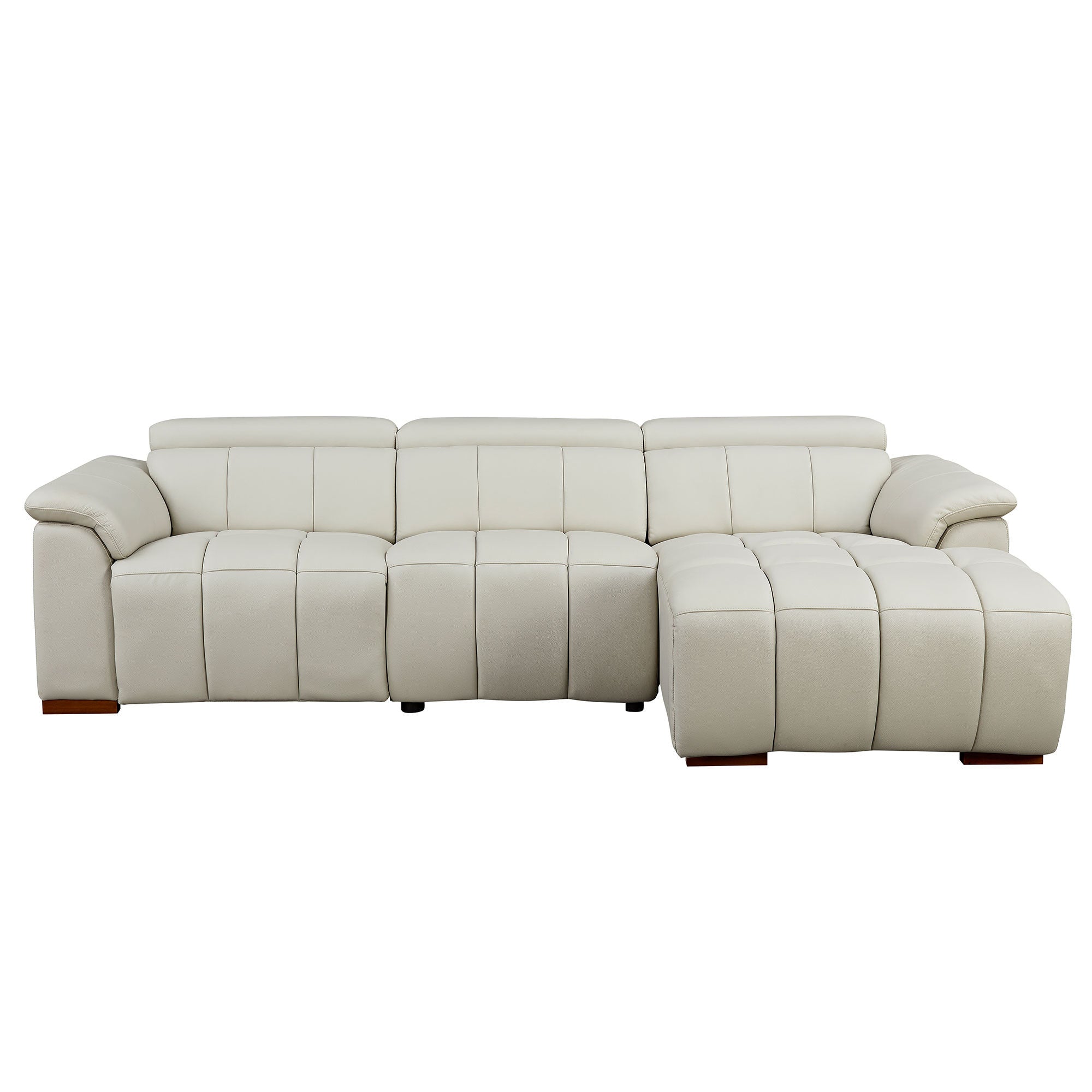 Wall-Hugger Reclining Sofa Modern Electric Control Genuine Leather L Shaped Couch,Lounge Seat Theater Seating Furniture with USB Port, Sofa with Headrest & Footrest for Living Room,Apartment,Office