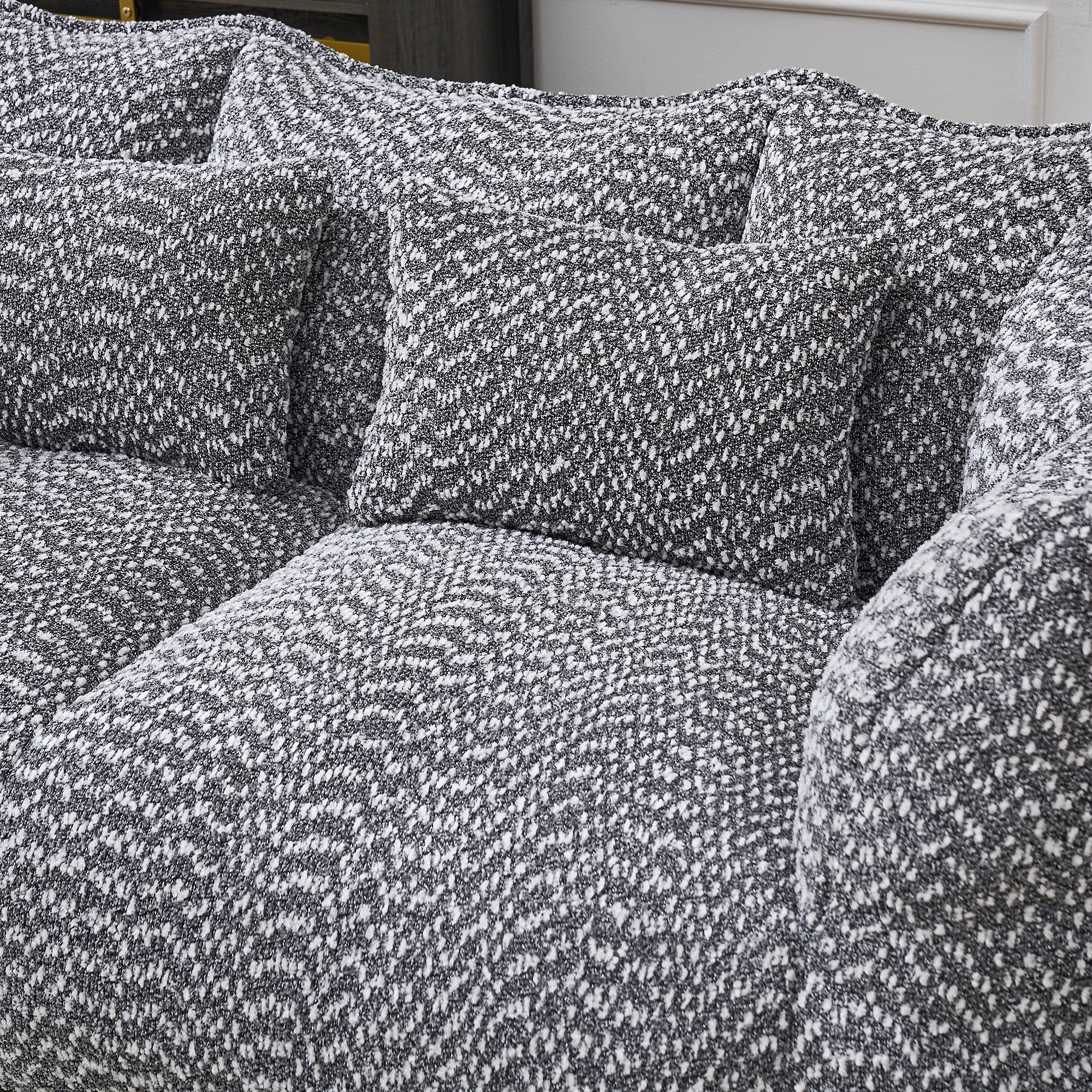 Two-person beanbag lounge sofa in living room setting