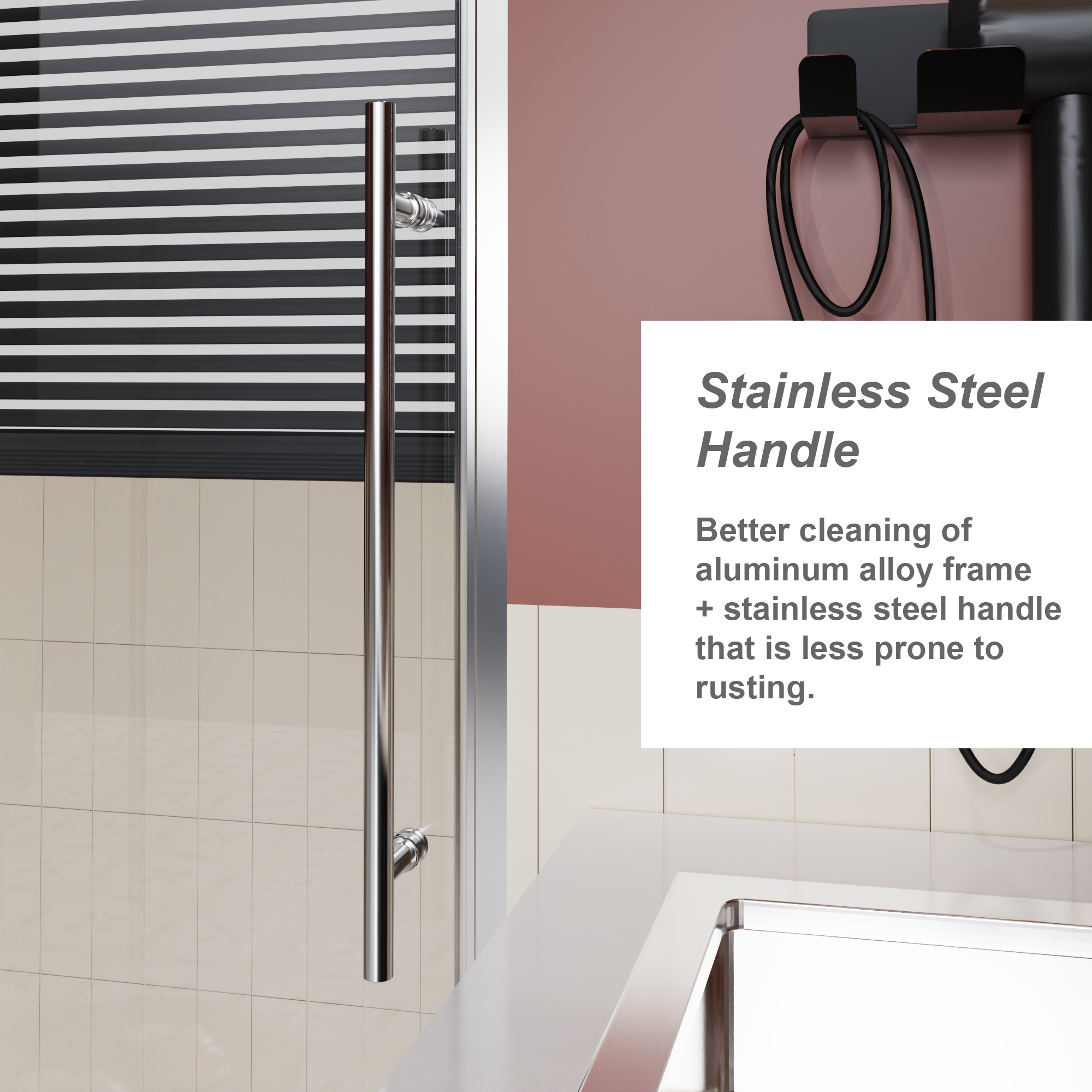 60 x 72 in Frameless Single Sliding Shower Door - 60 x 72 in / Chrome / Zinc Roller view 5