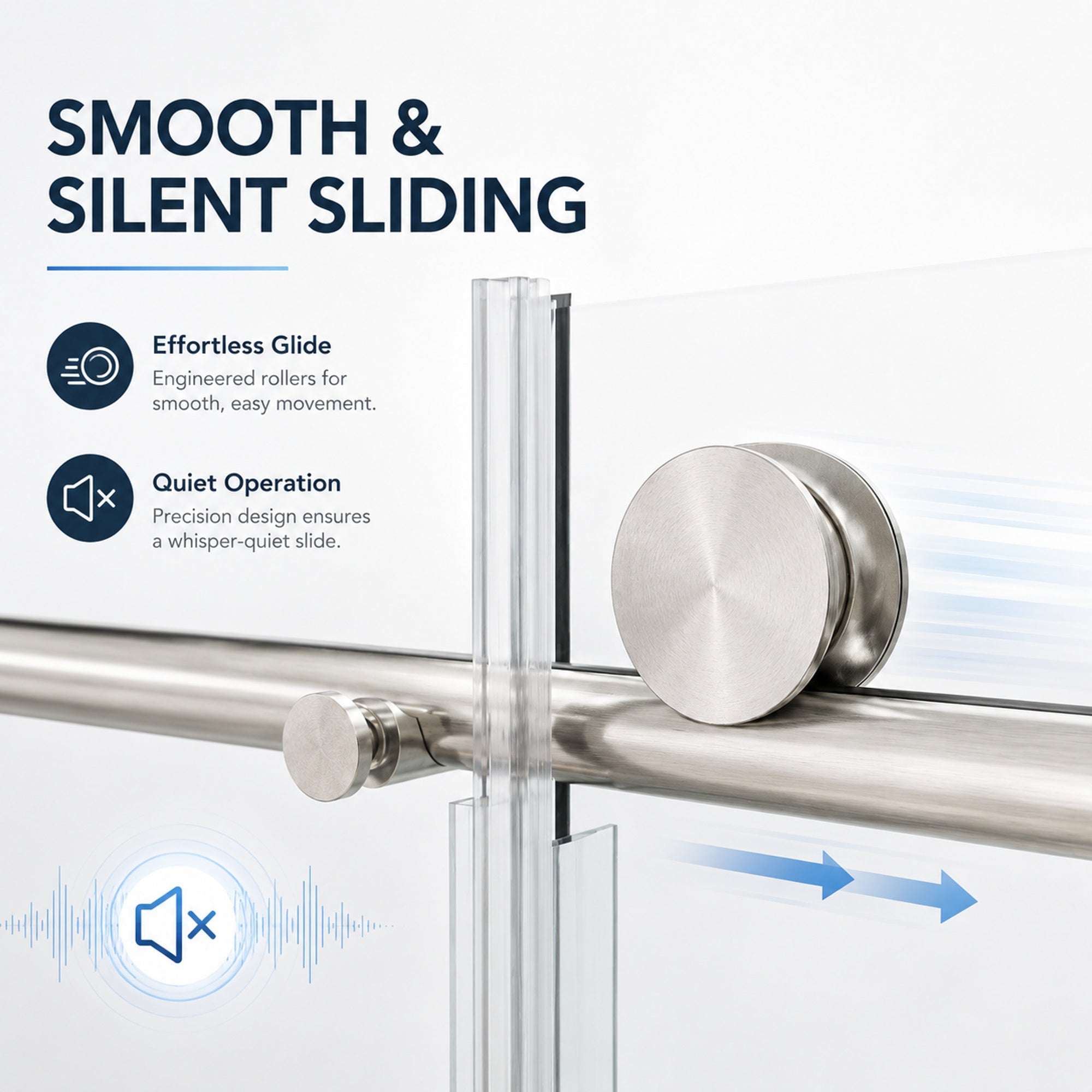60 x 73 in Soft-Closing Sliding Shower Door - 60 x 73 in / Brushed Chrome view 5
