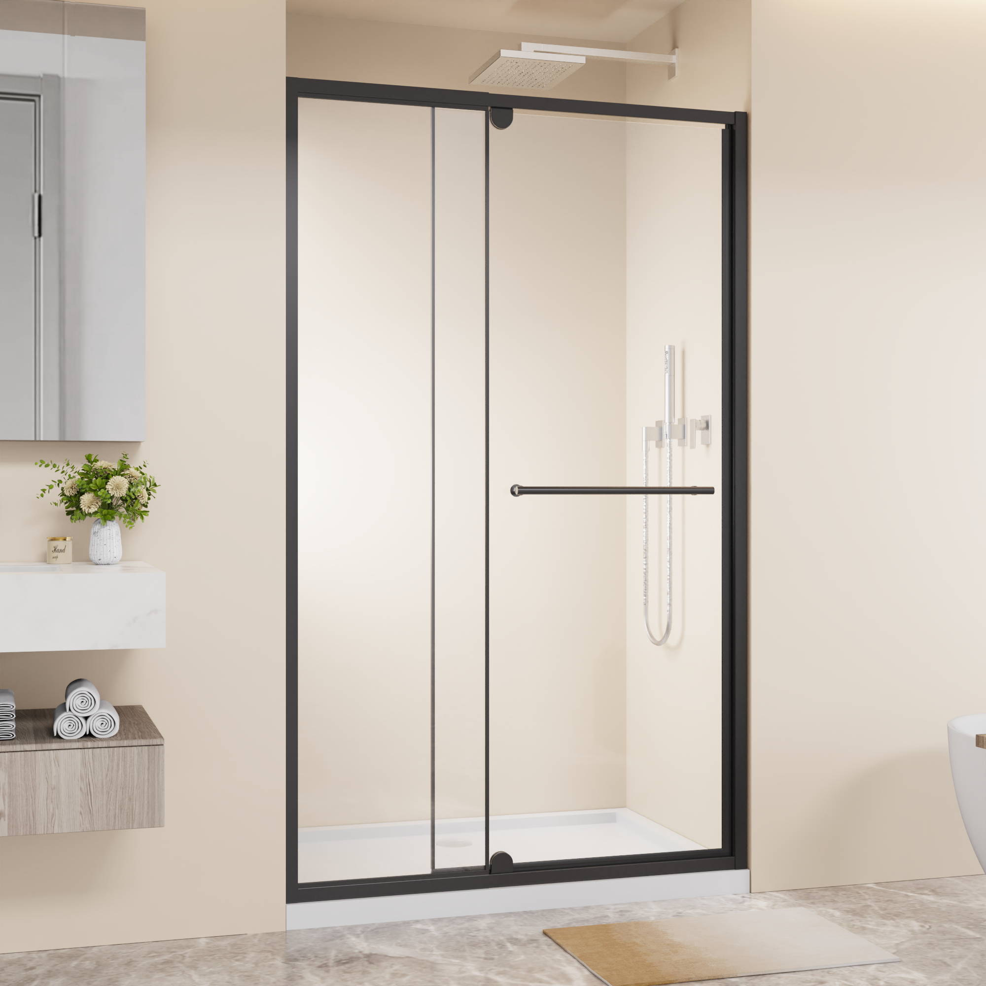 44-48 x 72 in Black Pivot Shower Door - 44-48 x 72 in / Black view 4