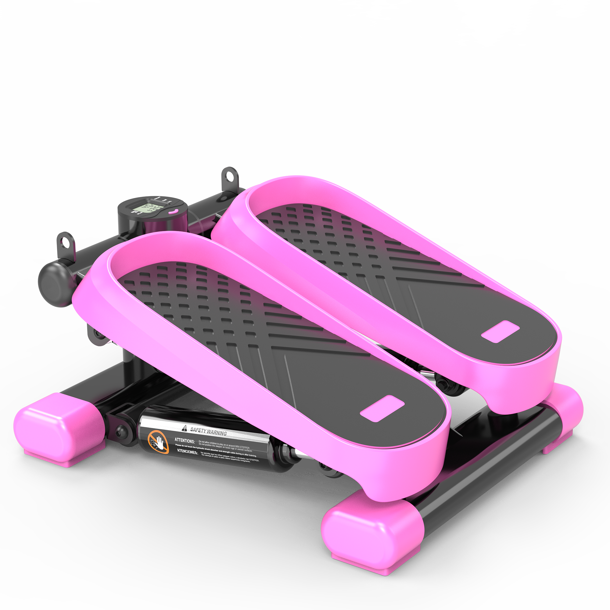 Home Office Exercise 330LBS Capacity Mini Stepper with Resistance Bands and LCD Monitor