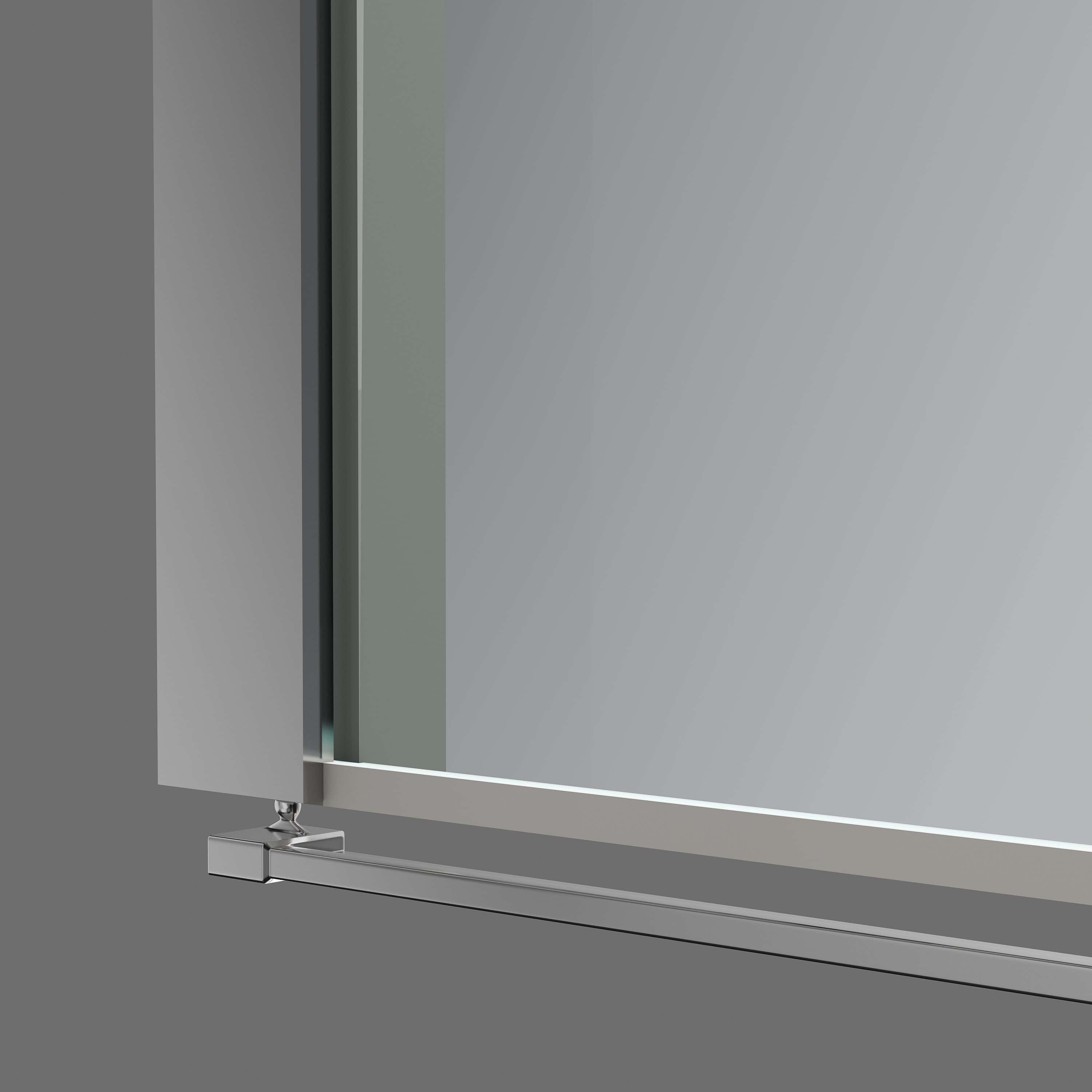 Frameless Glass Shower Screen 35"W x 72"H with 1/4"(6mm) Clear Tempered Glass, Chrome,Shower door