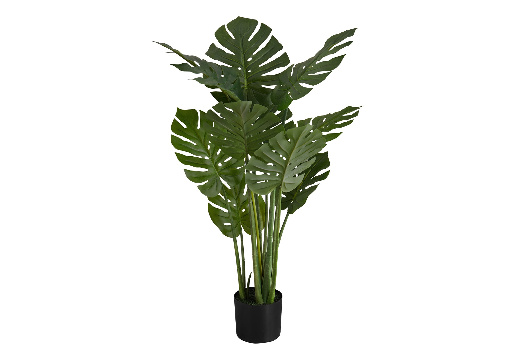 Artificial Plant, 45" Tall, Monstera Tree, Indoor, Faux, Fake, Floor, Greenery, Potted, Real Touch, Decorative, Green Leaves, Black Pot