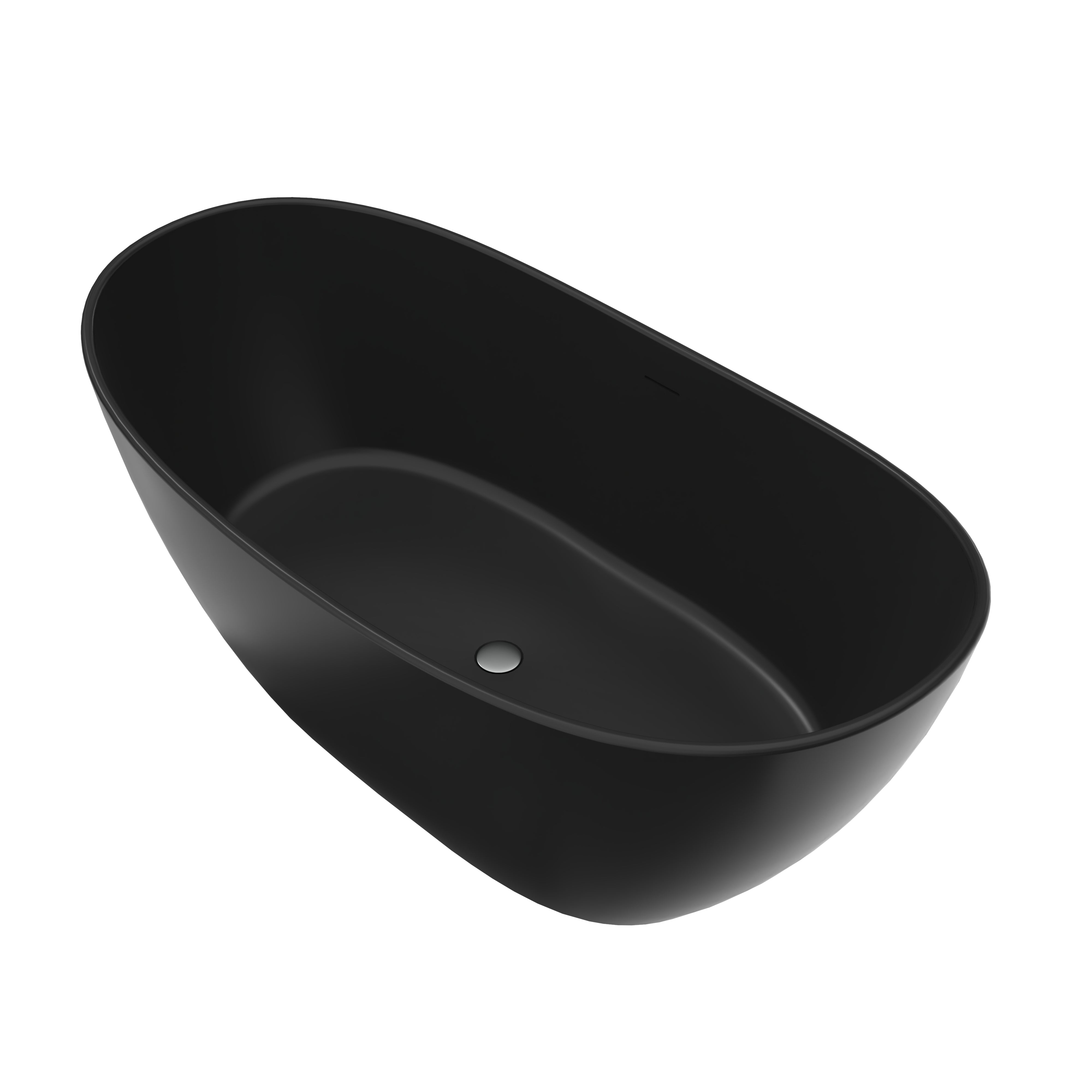 65-inch solid surface freestanding bathtub, interior view