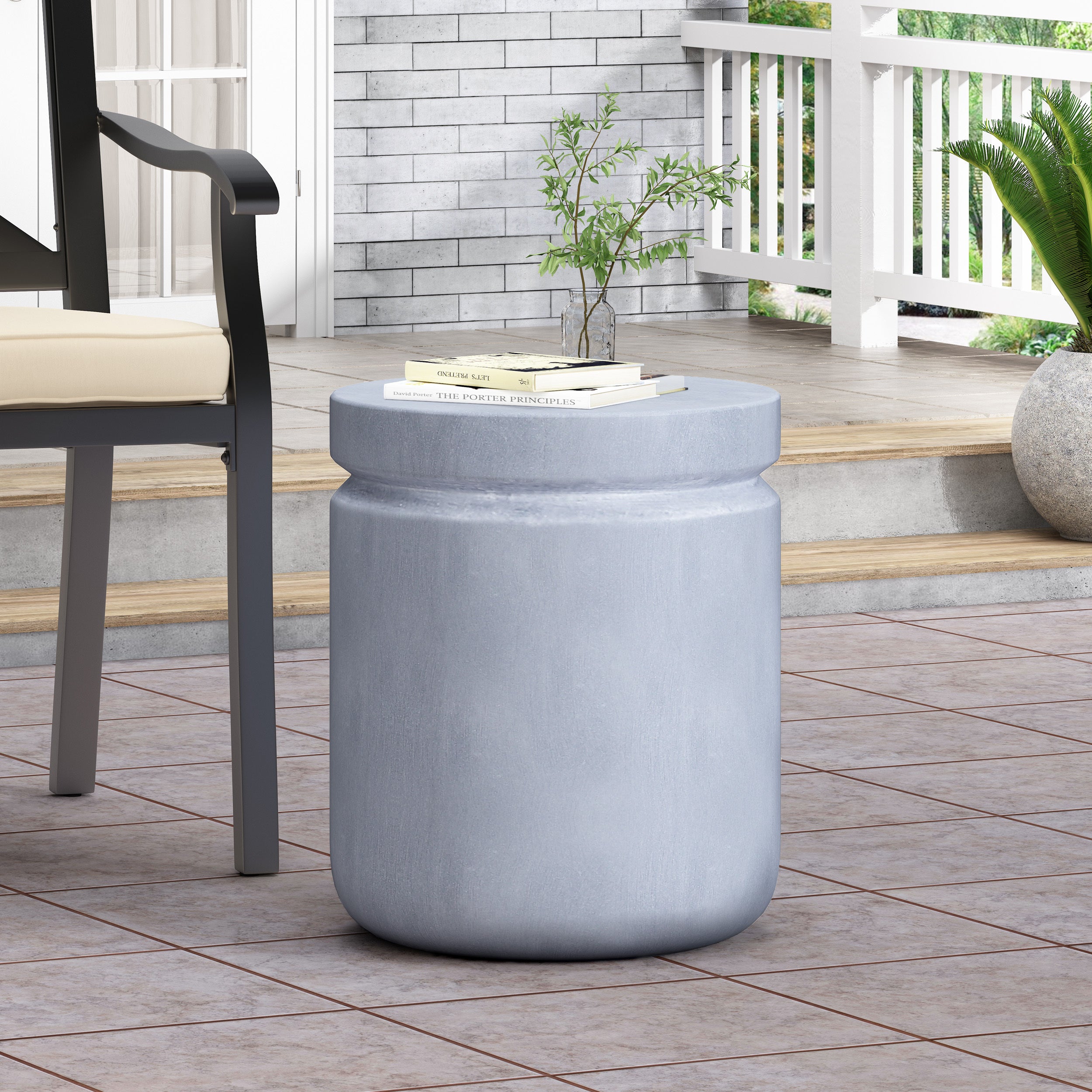 Outdoor Concrete End Table