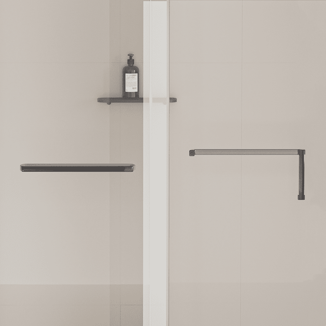 56-60"W x 76"H Frameless Shower Door, Single Sliding Shower Door, 5/16" (8mm) Clear Tempered Glass Shower Door Explosion-Proof Film, Stainless Steel Hardware, Matte Black 24D210-60MB-COMBO