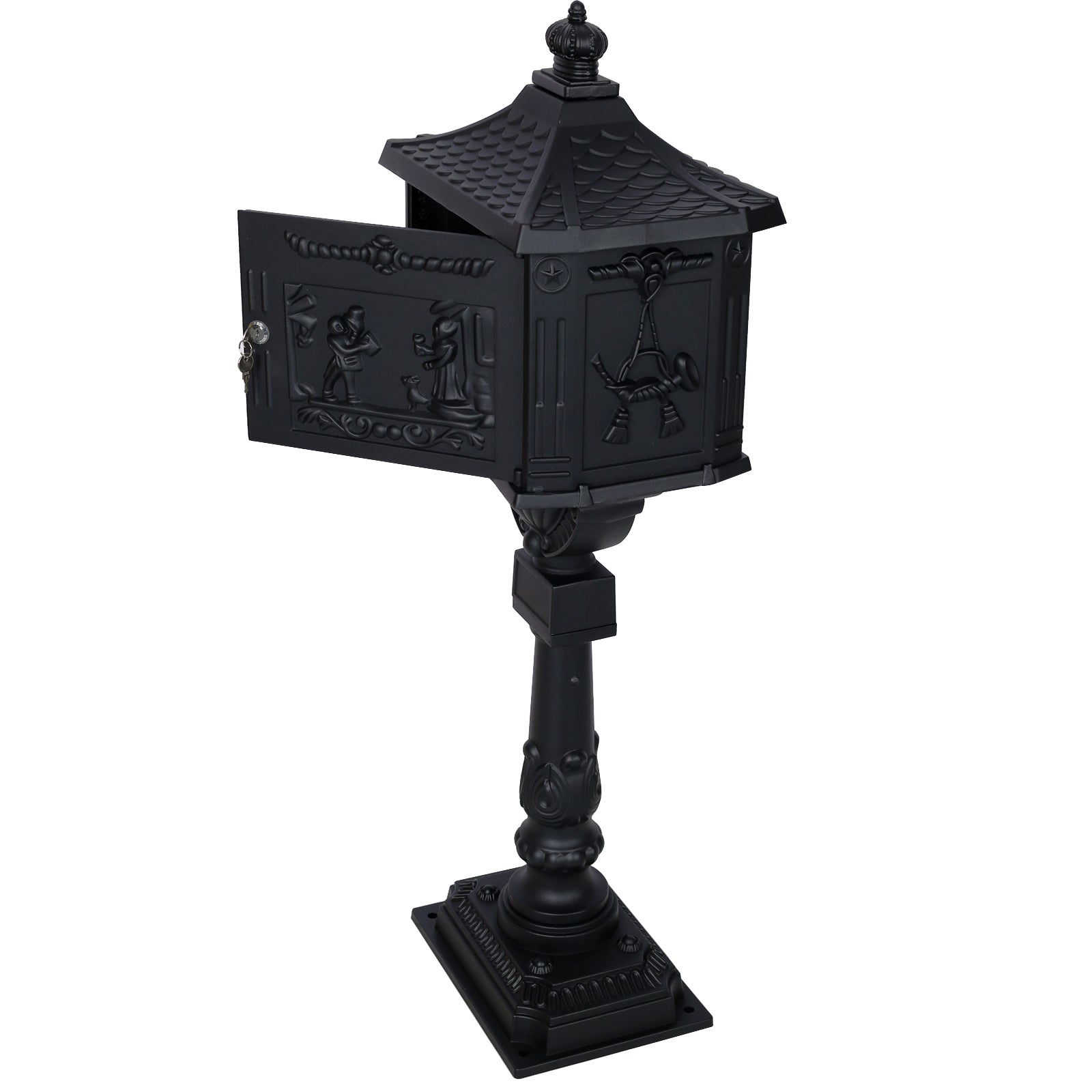 Cast Aluminum Mail Box,Postal Box , Mailbox Color Black