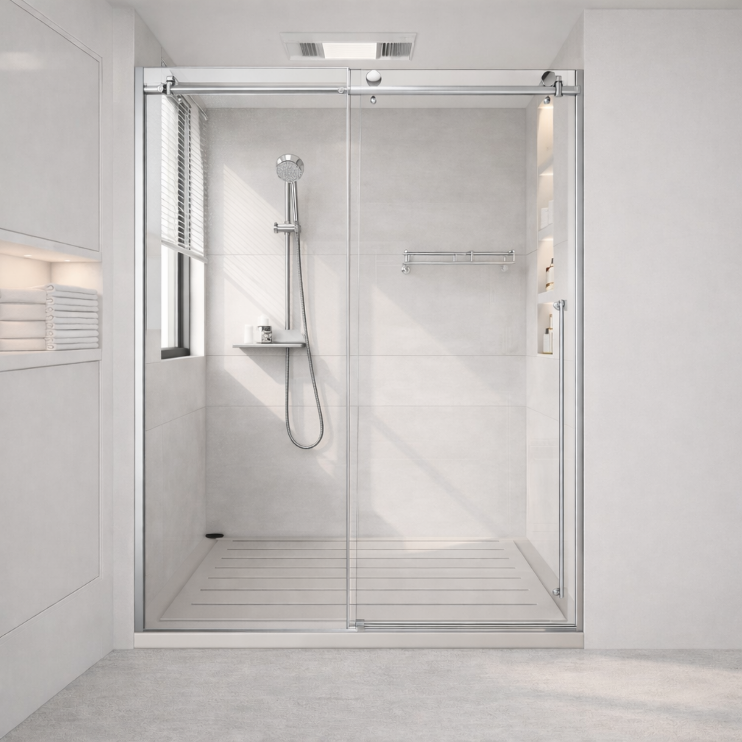 60 x 78 in Chrome Double Bypass Sliding Shower Door - 60 x 78 in / Chrome view 2