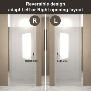 24-37 x 72 in Half-Frame Pivot Shower Door - 24 x 72 in / Brushed Nickel view 5