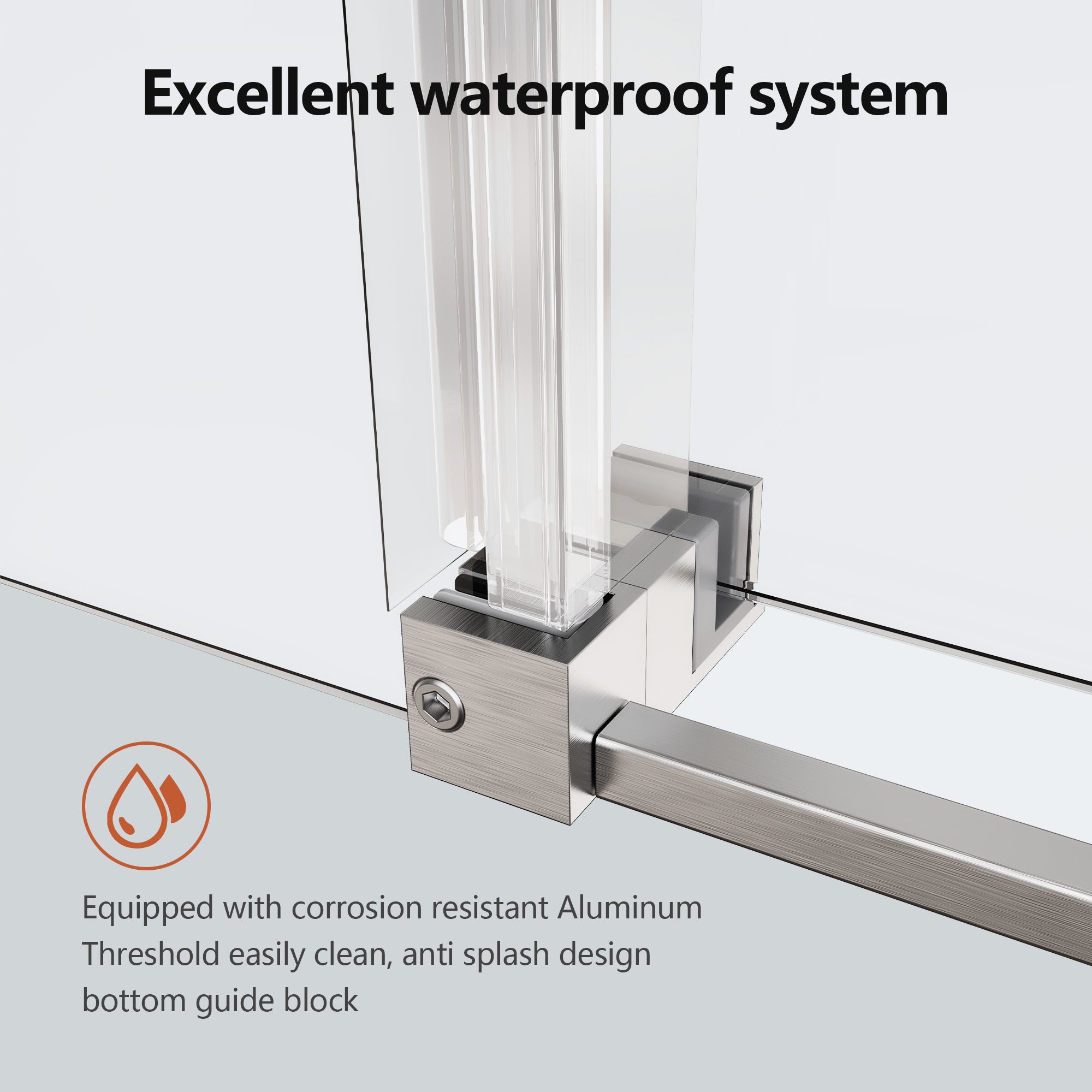 56-60 x 74 in Frameless Single Sliding Shower Door - Brushed Nickel view 5