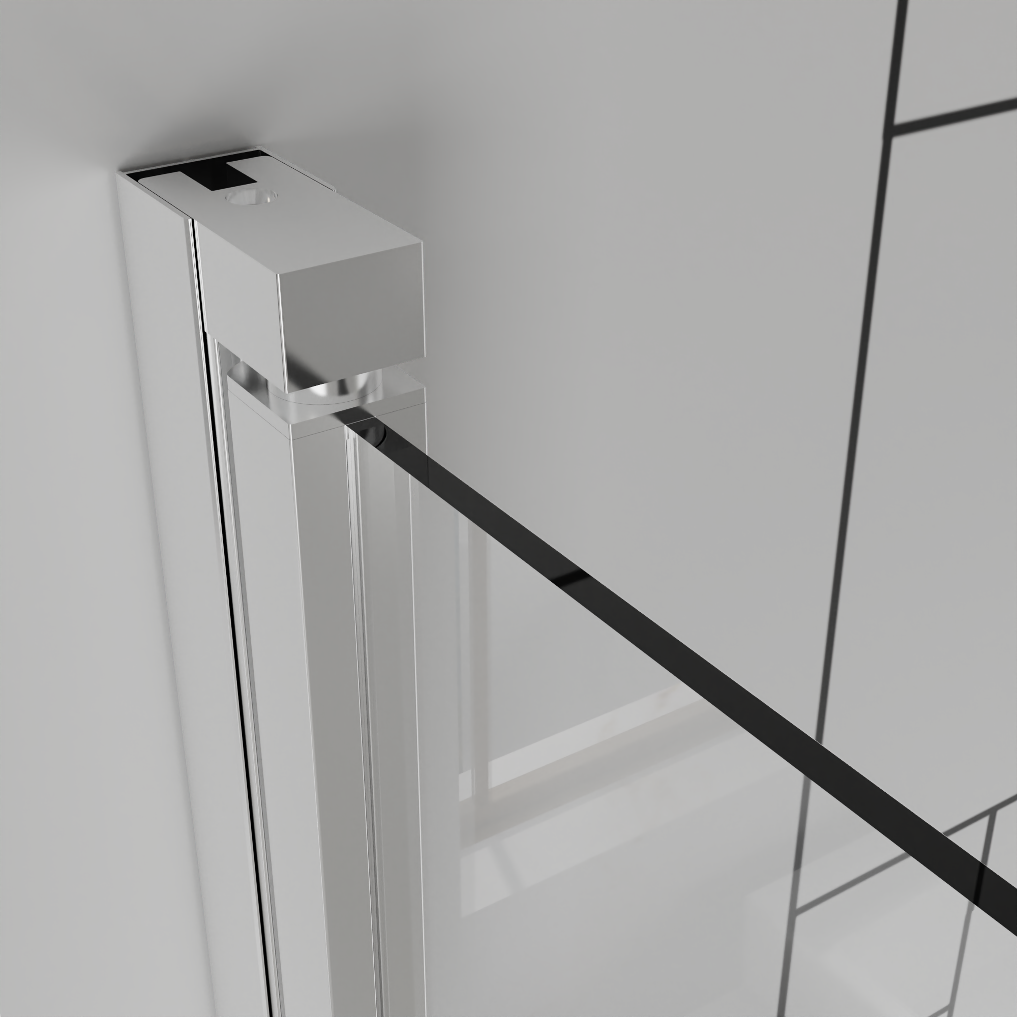 32-36 x 72 in Frameless Bifold Pivot Shower Door - 32 x 72 in / Chrome view 4
