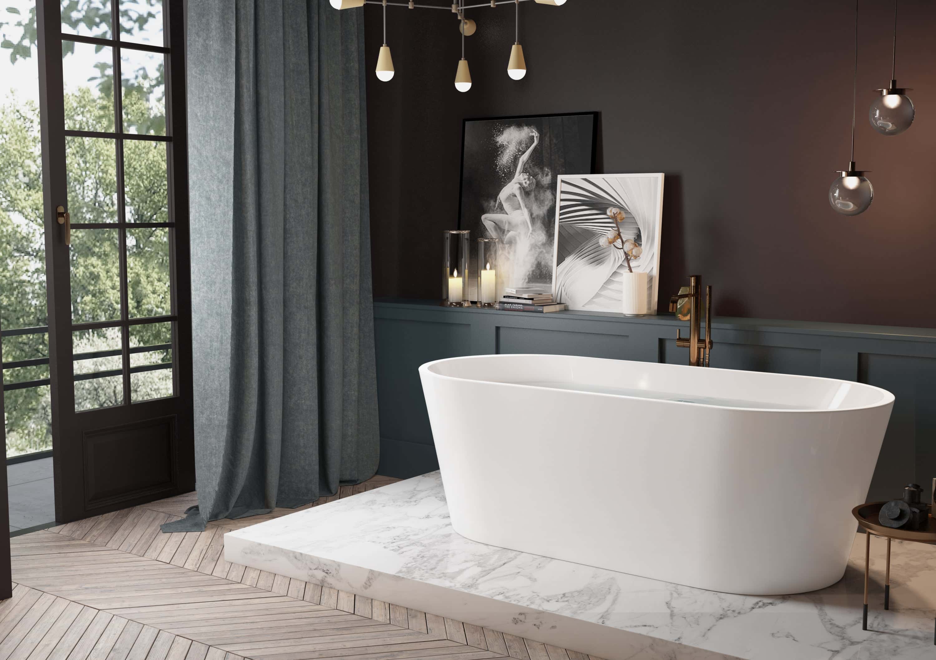 54" Acrylic Freestanding Soaking Bathtub-54‘’-white
