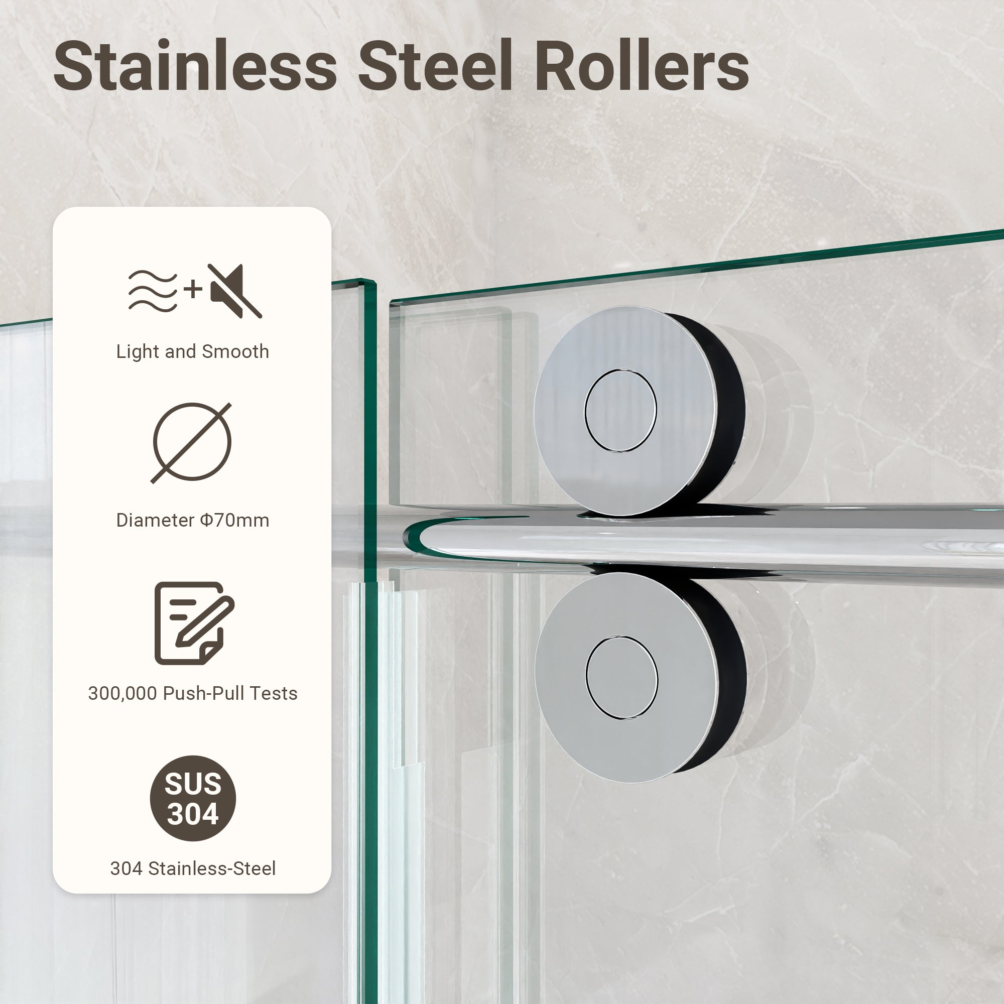 44-60 in Frameless Single Sliding Shower Door - 44-48 x 76 in / Chrome view 6