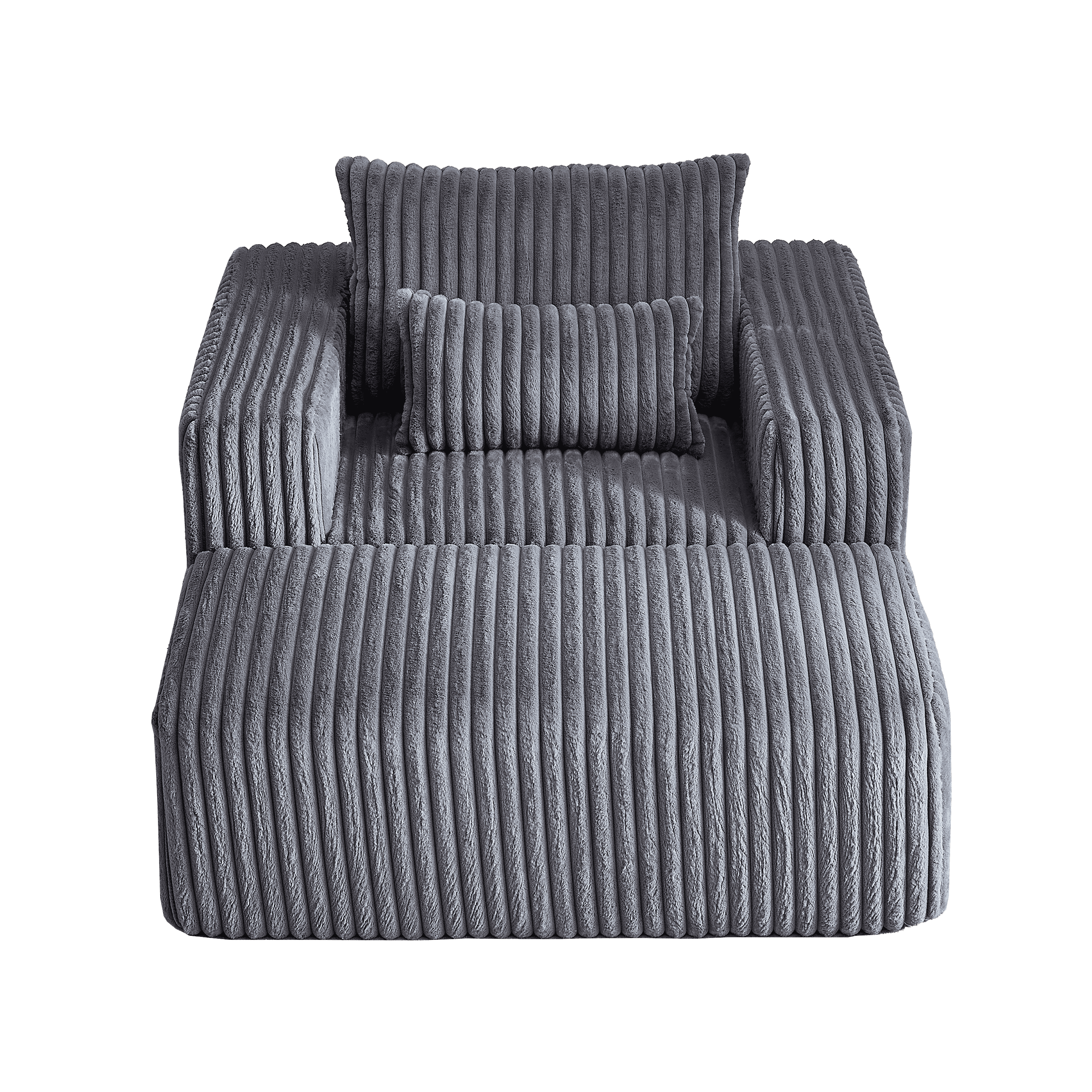 62.5-Inch Corduroy Sponge Sofa Lounge Chair with Removable footrest,No Assembly Required,Fluffy Modern Sleeper Chair for Indoor Living Room Bedroom