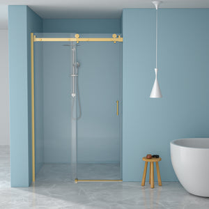 48 x 76 in Single-Slide Shower Door - 48 x 76 in / Brushed Gold view 1