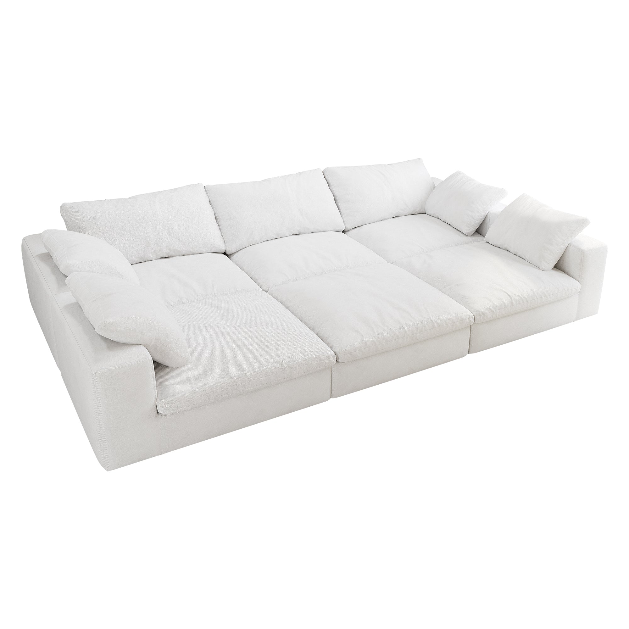 Large size modular cloud sofa 6 seats down sofa bed apartment living room sofa 120''